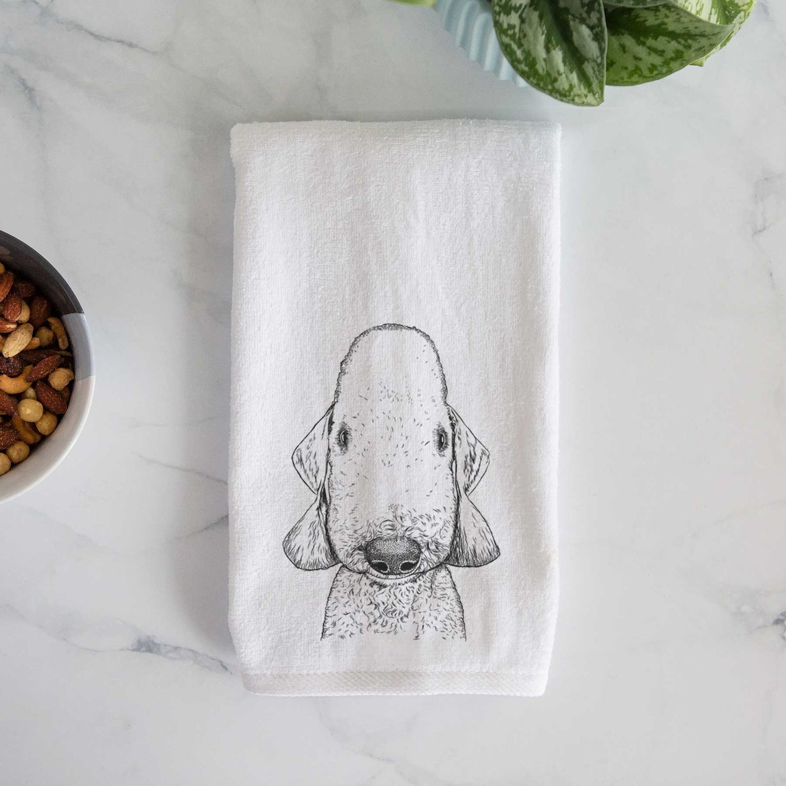 Remington the Bedlington Terrier Decorative Hand Towel