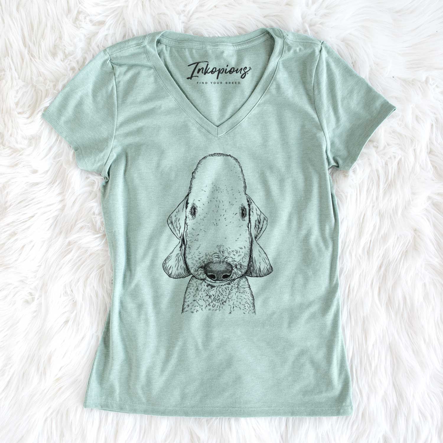 Bare Remington the Bedlington Terrier - Women's V-neck Shirt