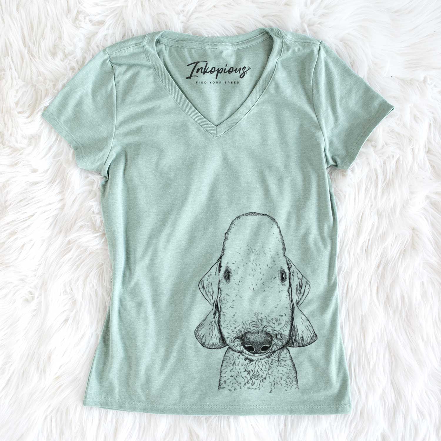 Bare Remington the Bedlington Terrier - Women's V-neck Shirt