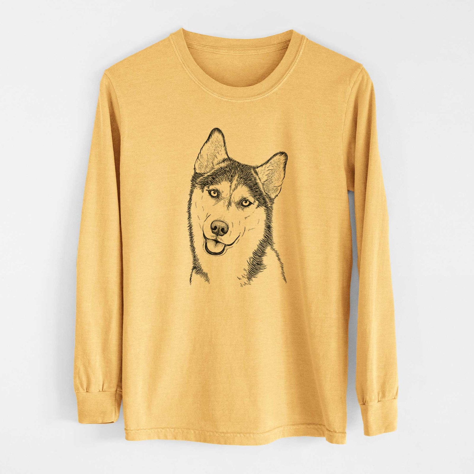Bare Remmie the Siberian Husky - Heavyweight 100% Cotton Long Sleeve