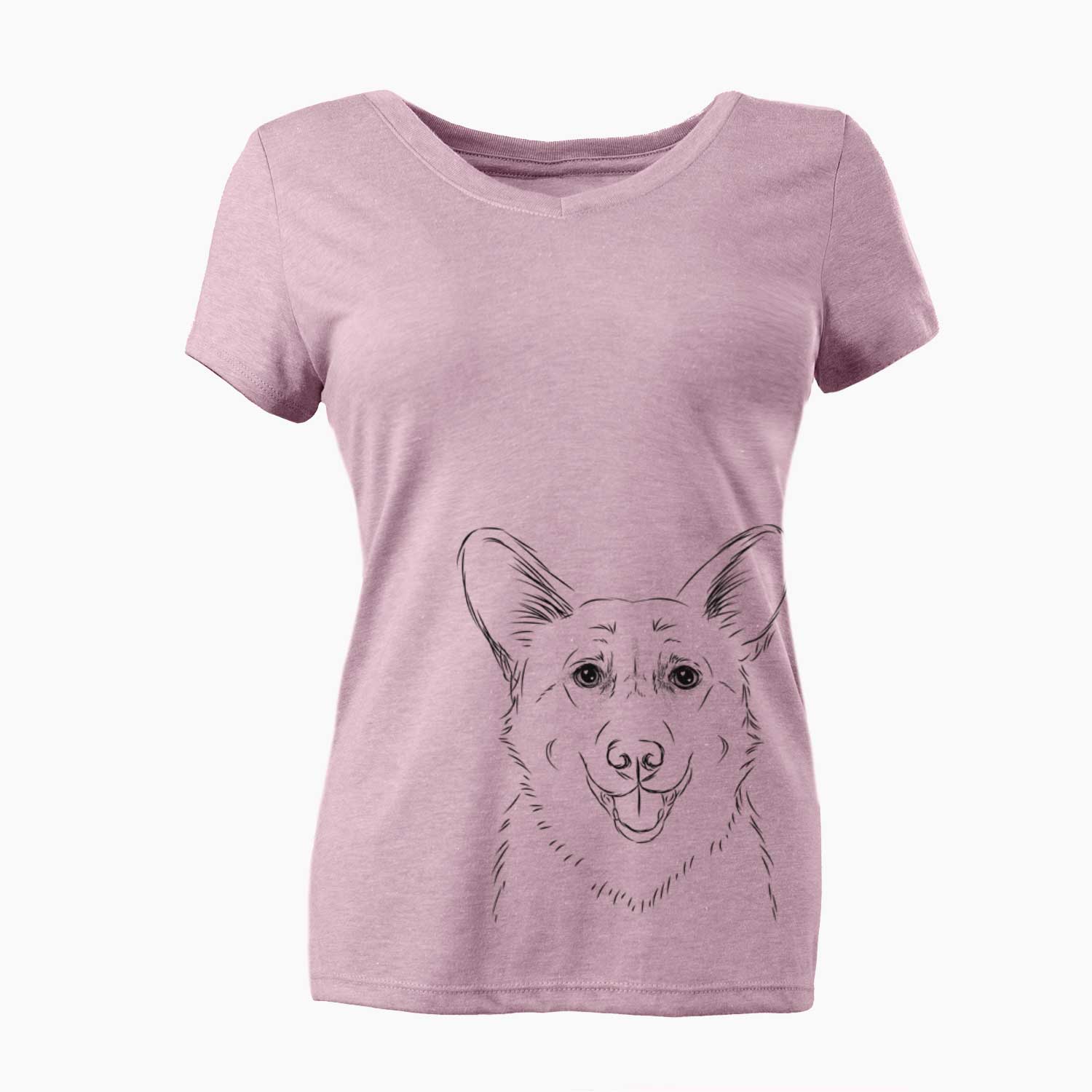 Bare Ricco the Corgi - Women's V-neck Shirt