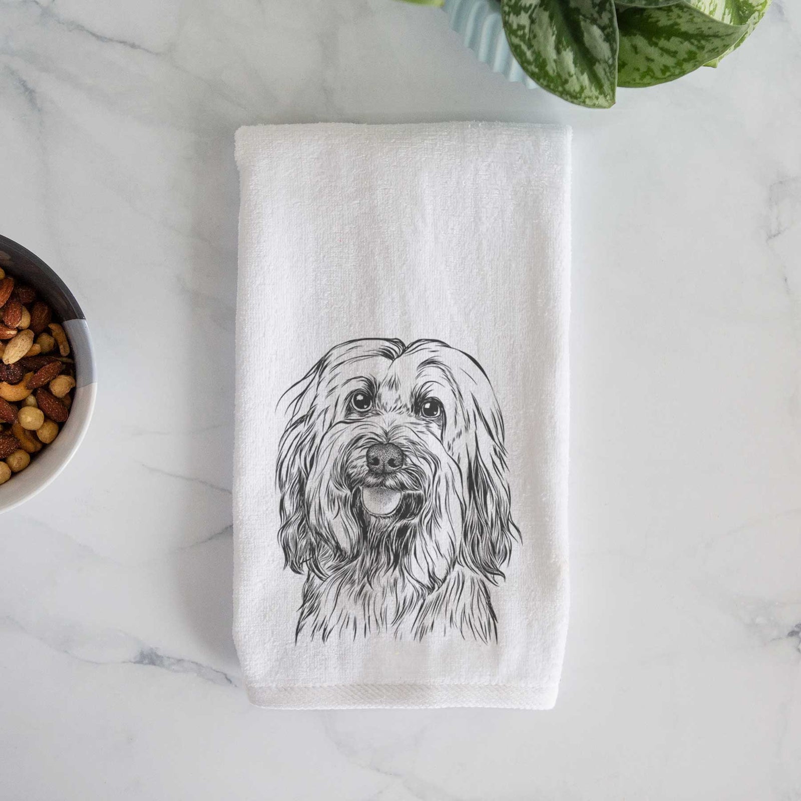 Rime the Tibetan Terrier Decorative Hand Towel