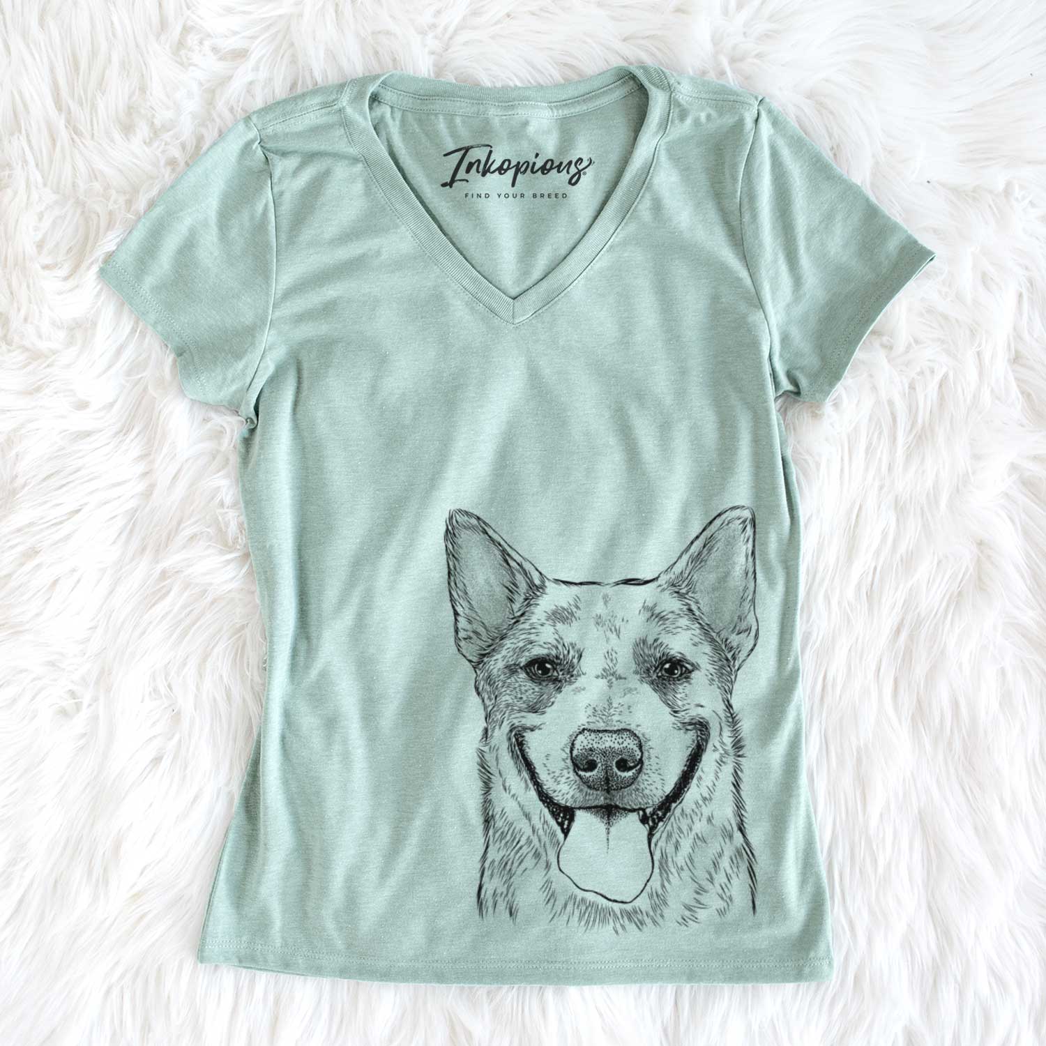Bare Rio the Australian Cattle Dog - Women's V-neck Shirt