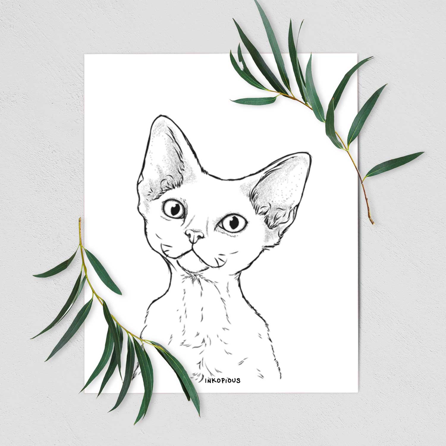 Ripley the Devon Rex Cat Art Print