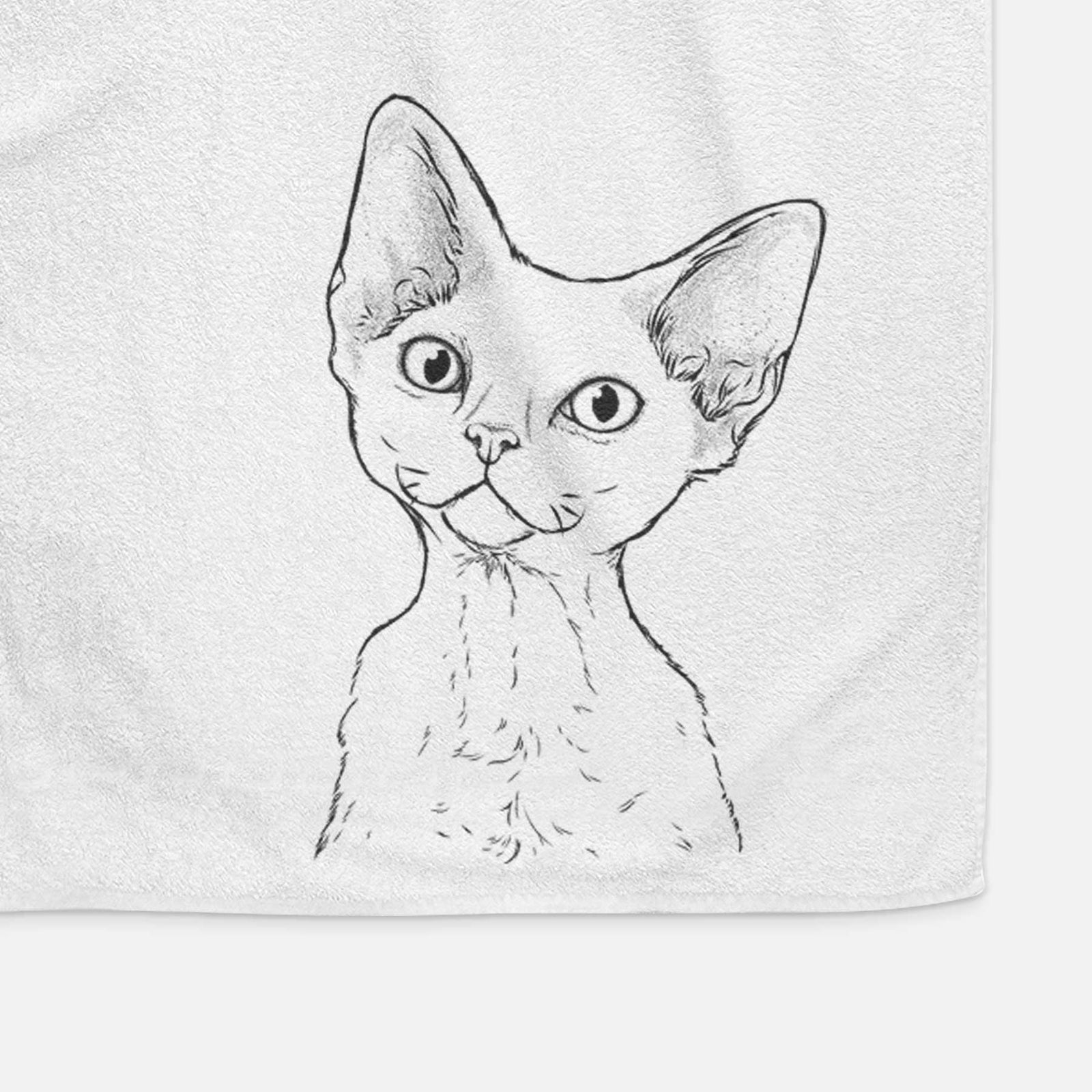 Ripley the Devon Rex Cat Decorative Hand Towel