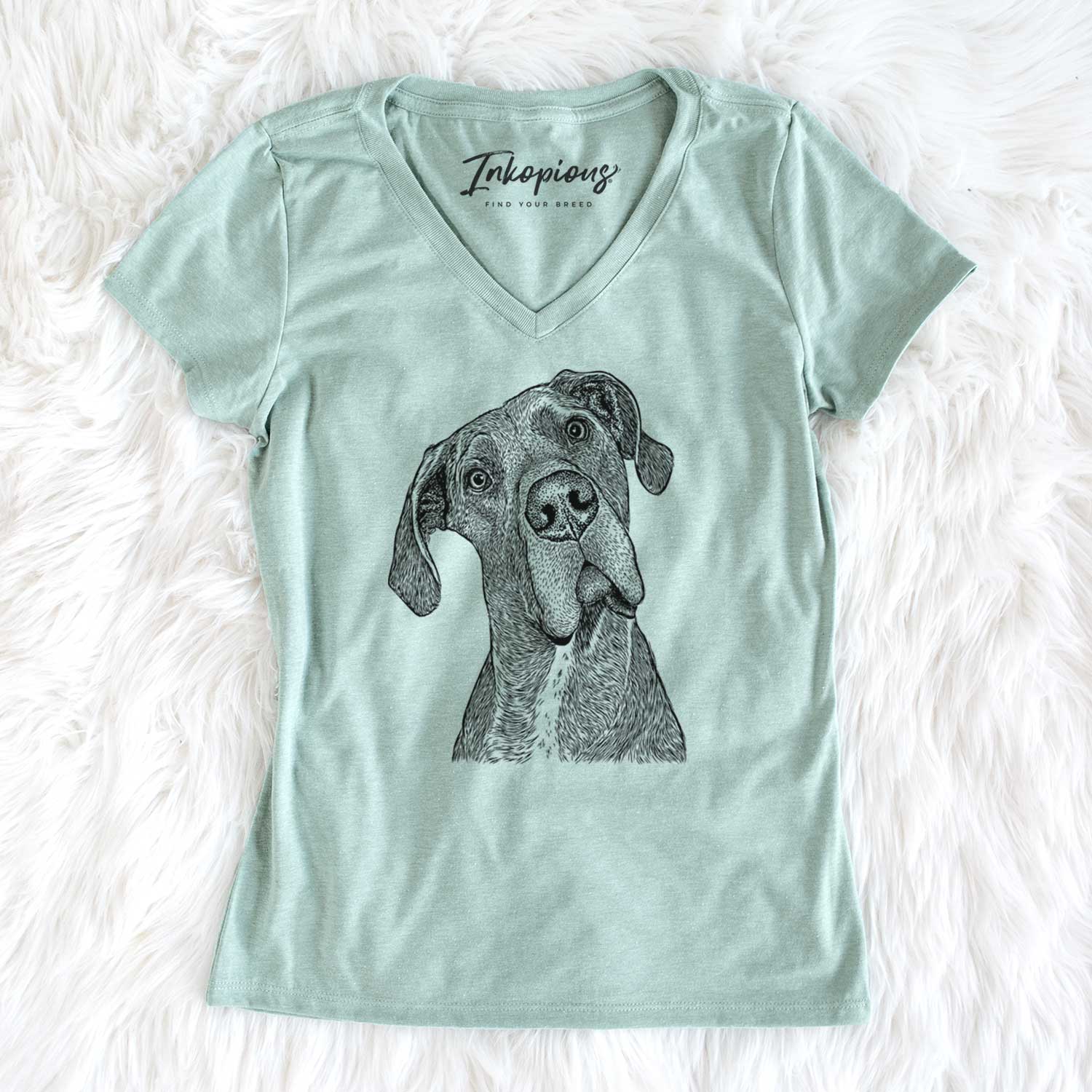 Bare River the Great Dane - Women's V-neck Shirt