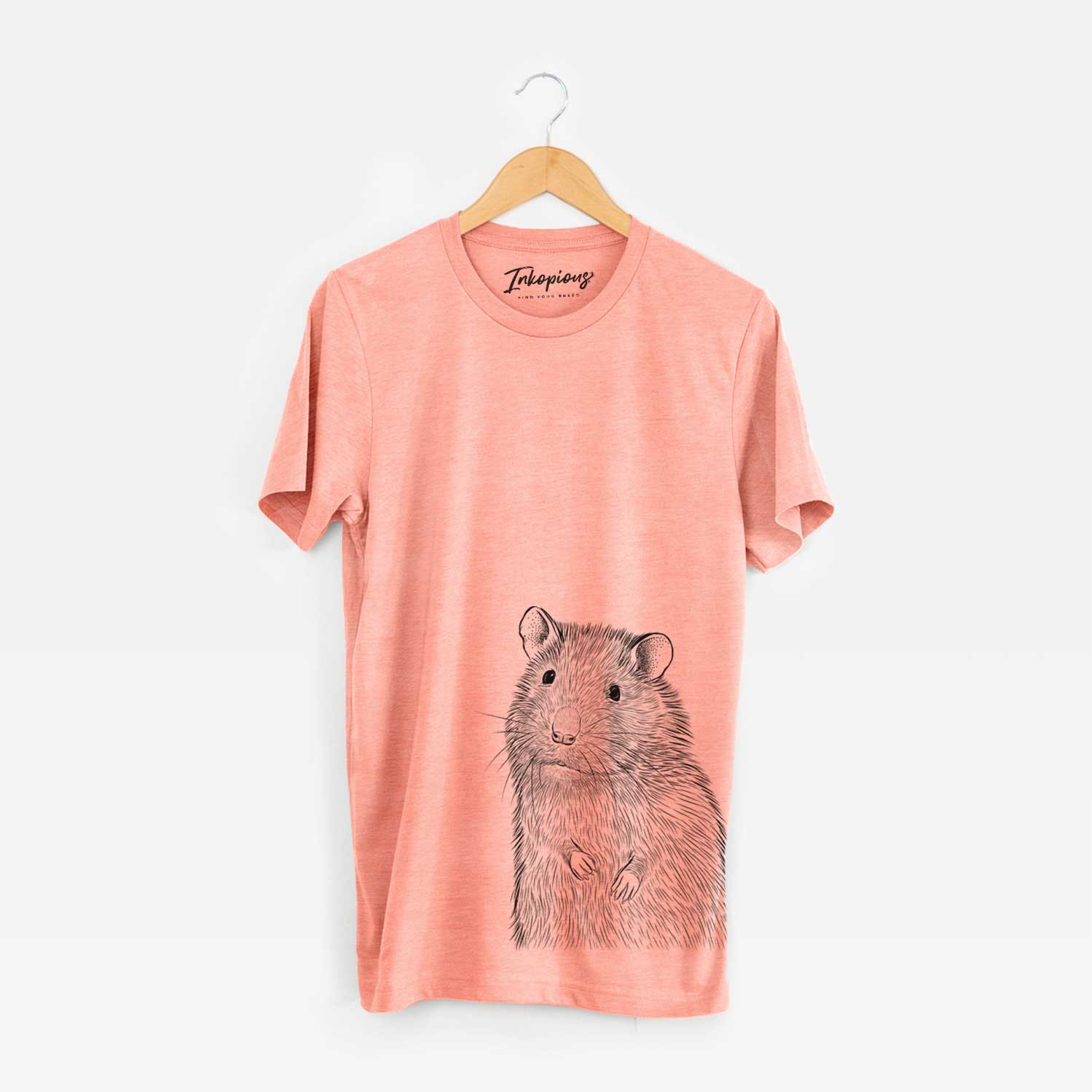 Hand-drawn sketch of Rizzo the Rat on a Sunset Unisex crewneck