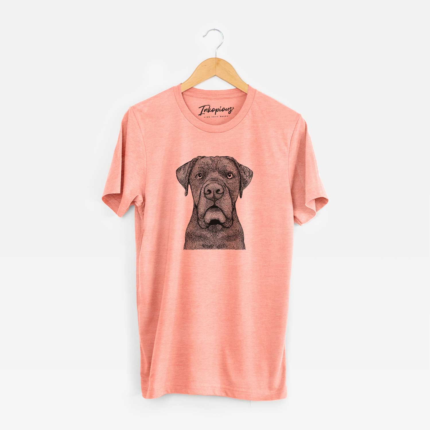Hand-drawn sketch of Rocco the Cane Corso on a Sunset Unisex crewneck