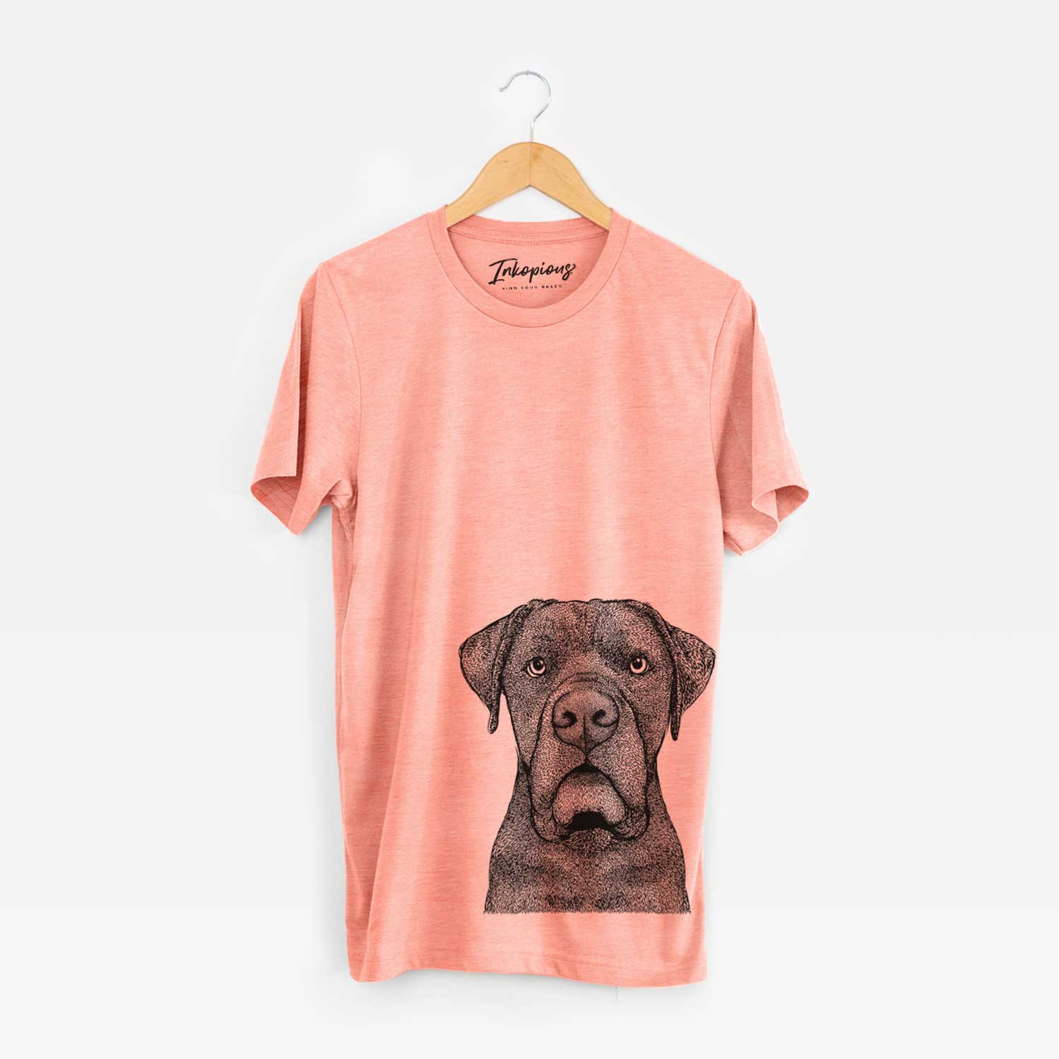 Hand-drawn sketch of Rocco the Cane Corso on a Sunset Unisex crewneck