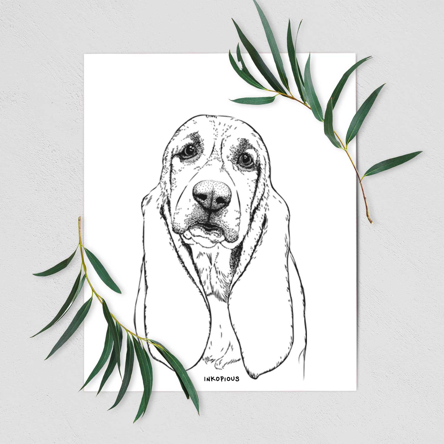 Rolo the Basset Hound Art Print