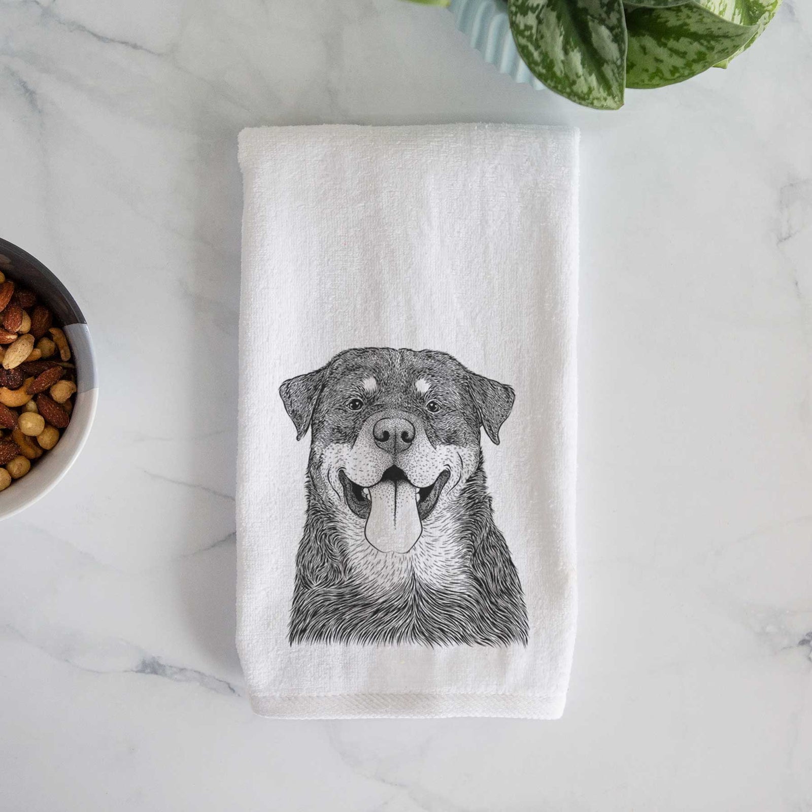 Romeo the Rottweiler Decorative Hand Towel