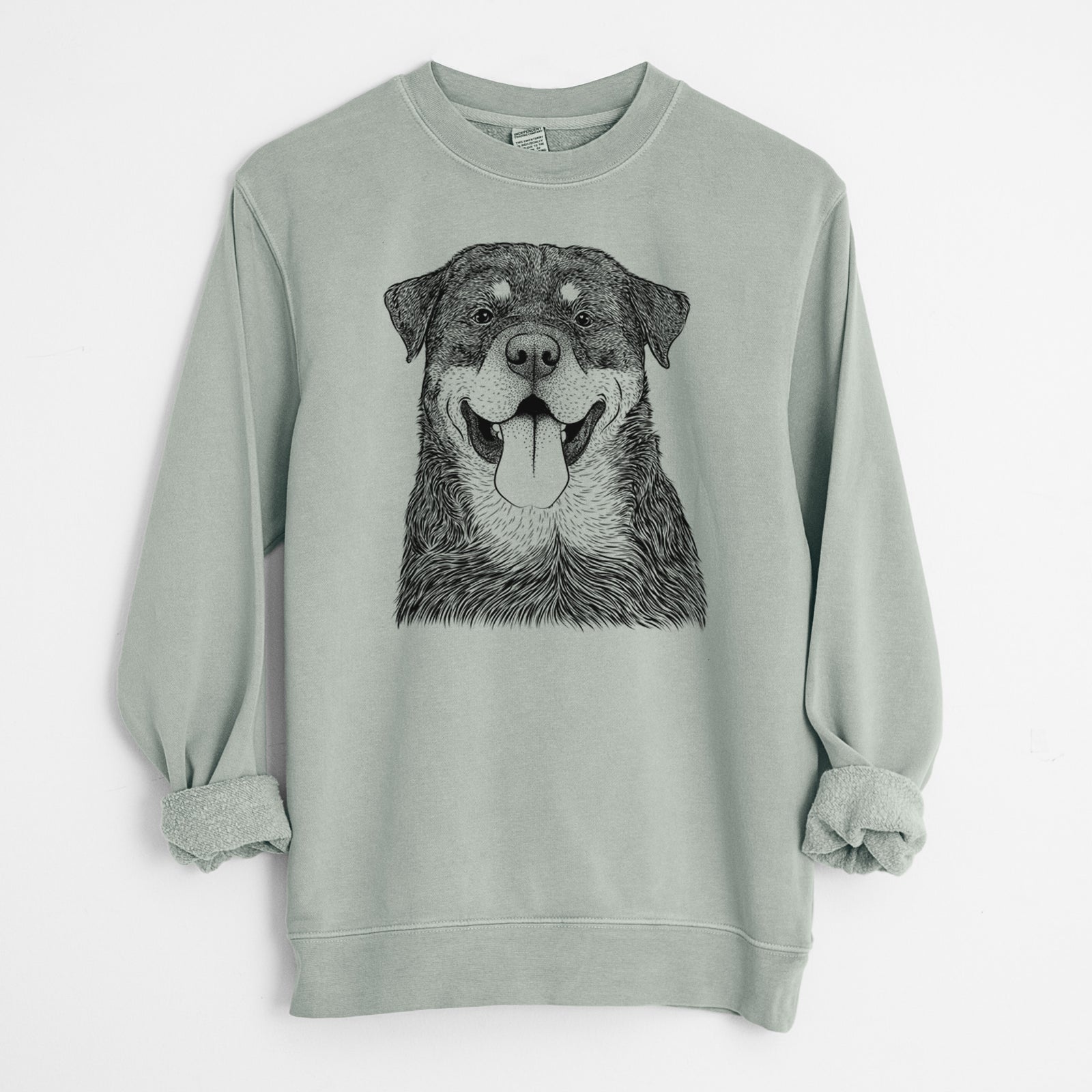 Bare Romeo the Rottweiler - Unisex Pigment Dyed Crew Sweatshirt