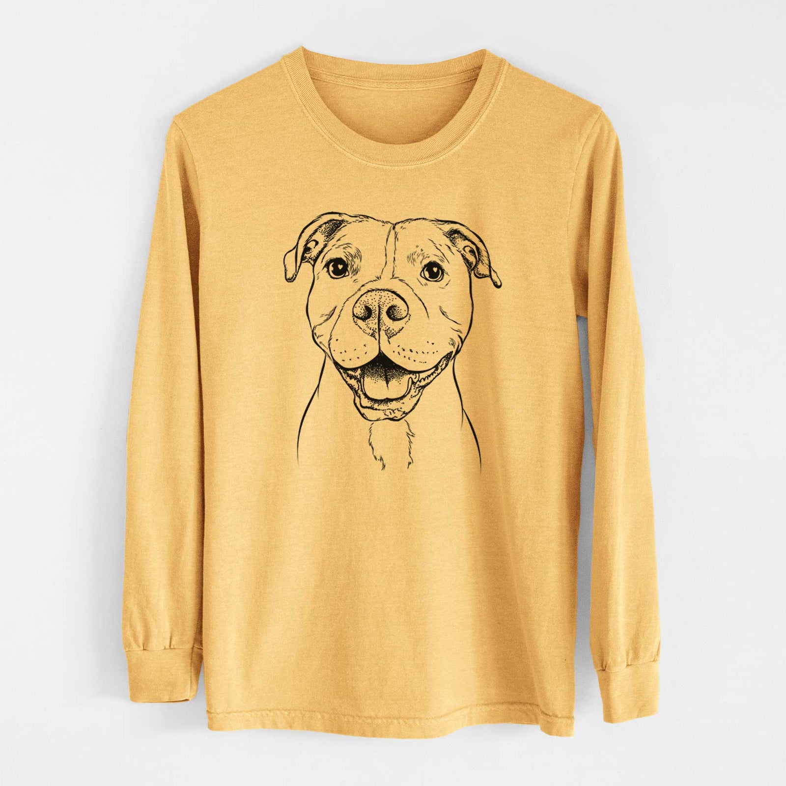 Bare Roscoe the Pitbull - Heavyweight 100% Cotton Long Sleeve