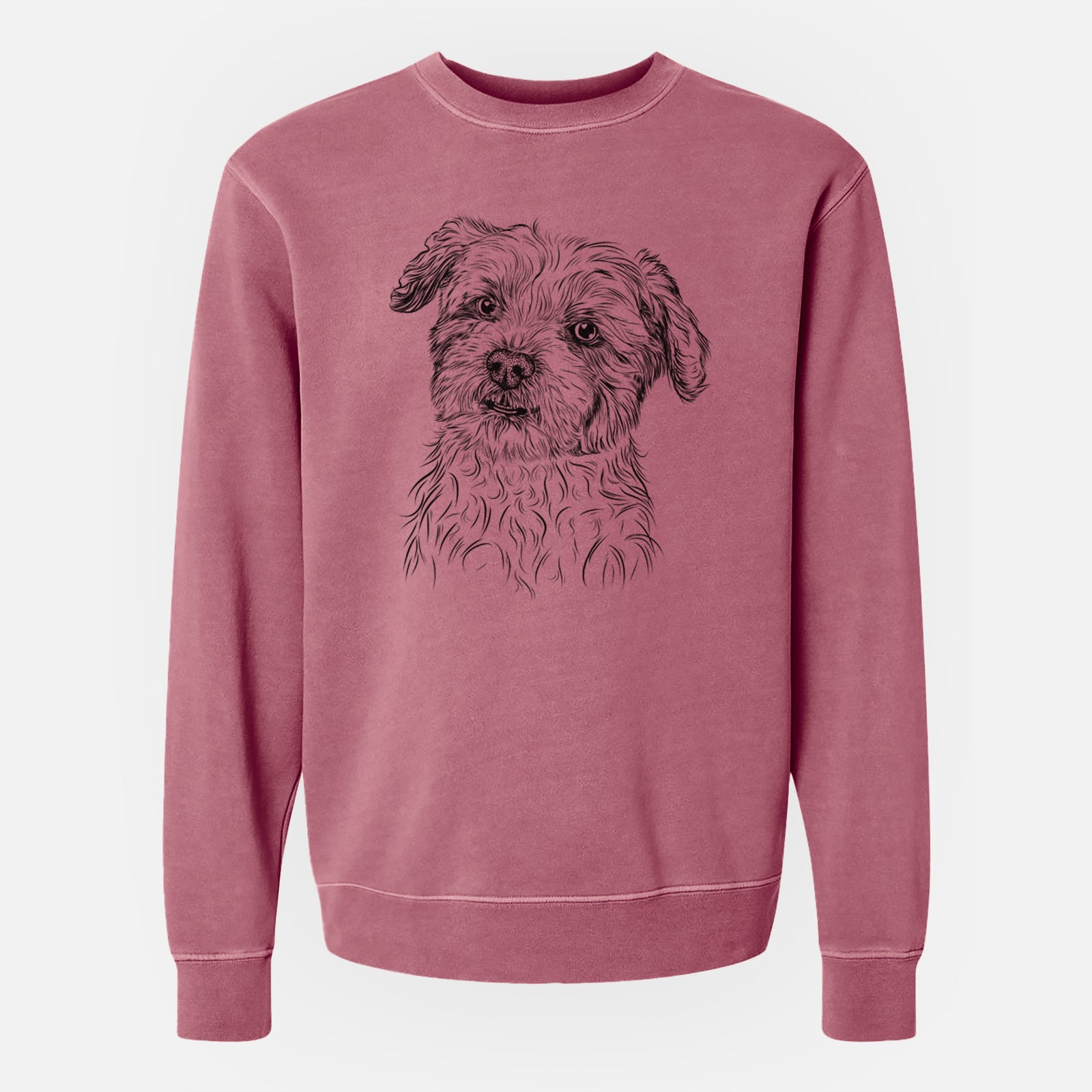 Bare Roxie the Schnauzer Shih Tzu Mix - Unisex Pigment Dyed Crew Sweatshirt