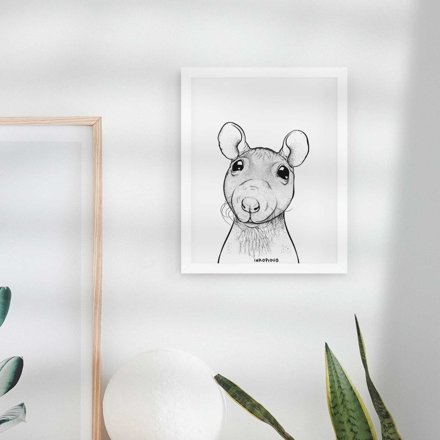 Ruthie the Hairless Rat Art Print
