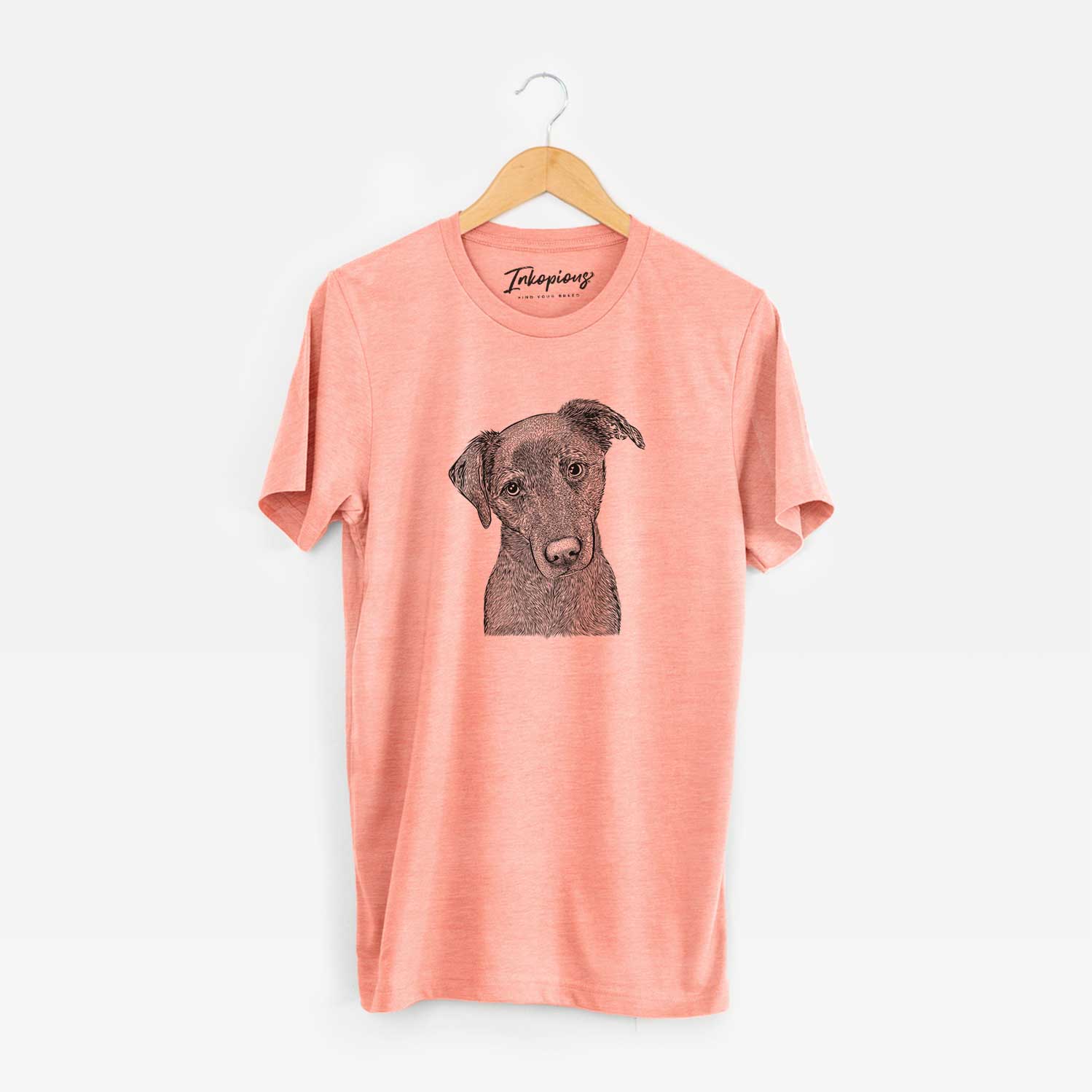 Hand-drawn sketch of Sadie the Whipador on a Sunset Unisex crewneck