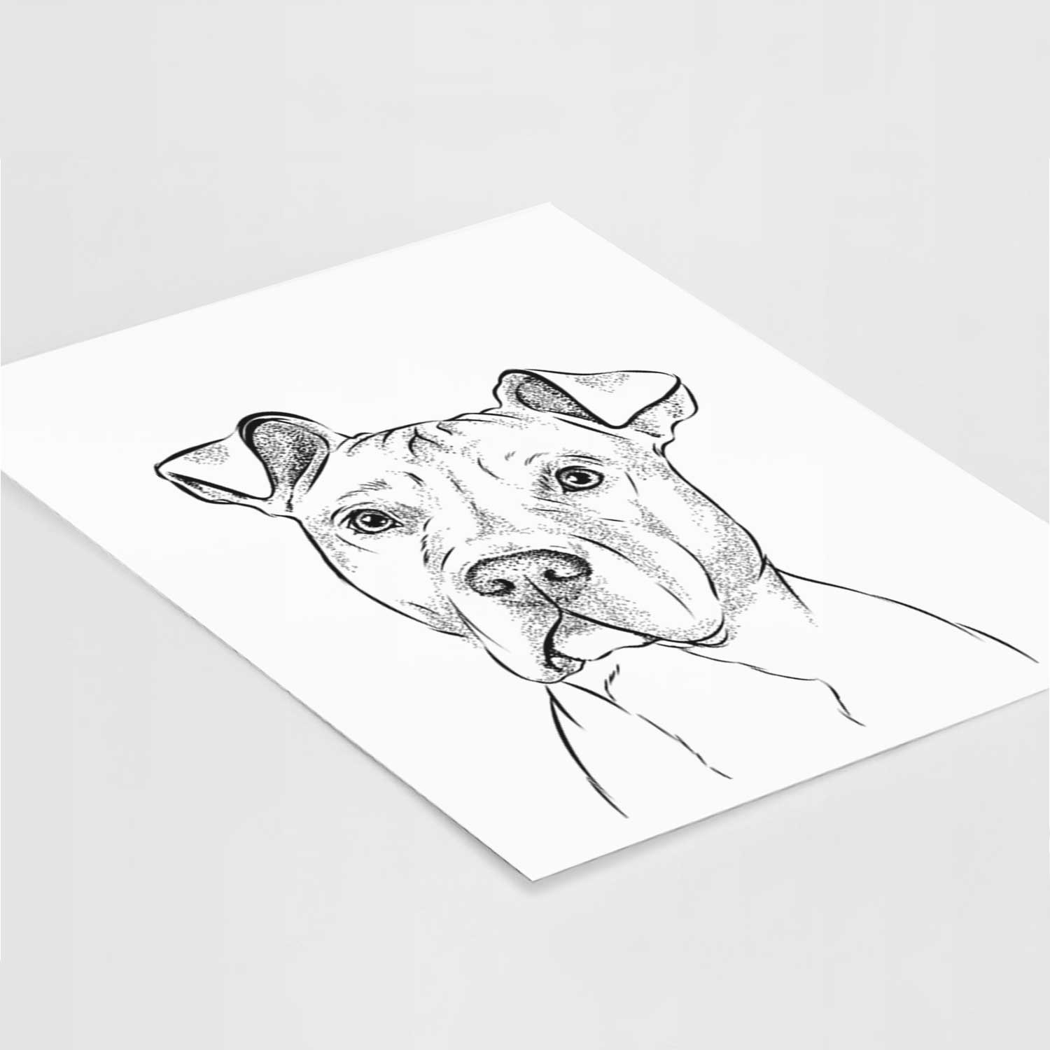 Scraps the American Staffordshire Mix Art Print