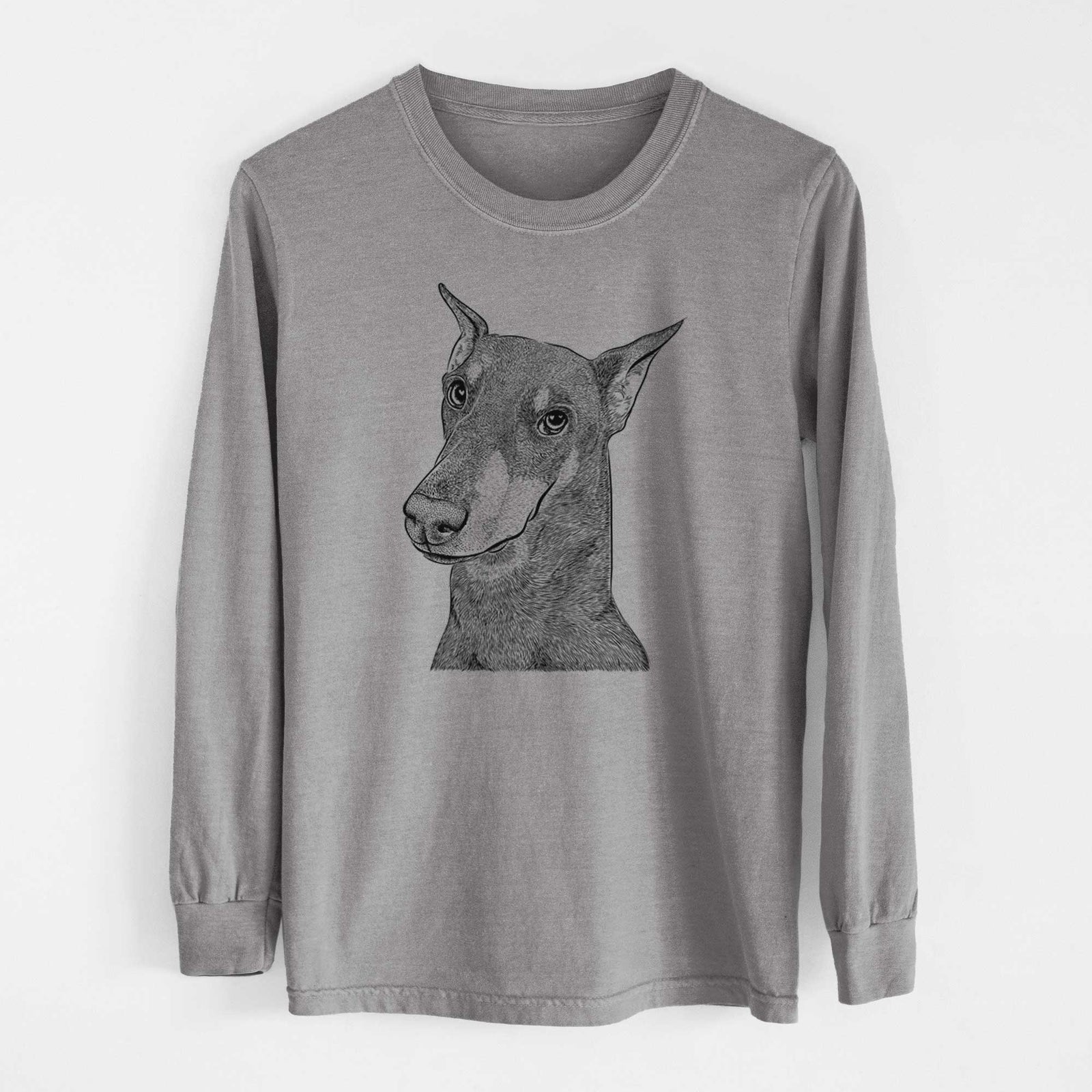 Bare Shelby the Doberman Pinscher - Heavyweight 100% Cotton Long Sleeve