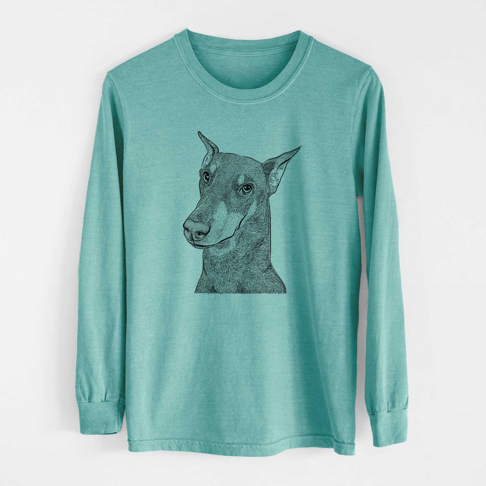 Bare Shelby the Doberman Pinscher - Heavyweight 100% Cotton Long Sleeve