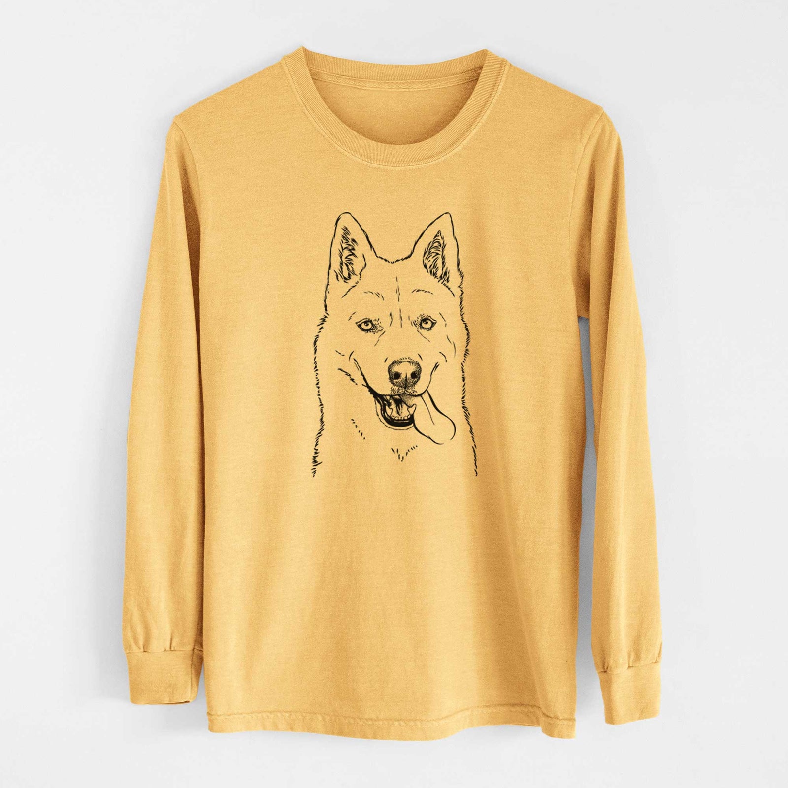 Bare Sinatra the Siberian Husky - Heavyweight 100% Cotton Long Sleeve