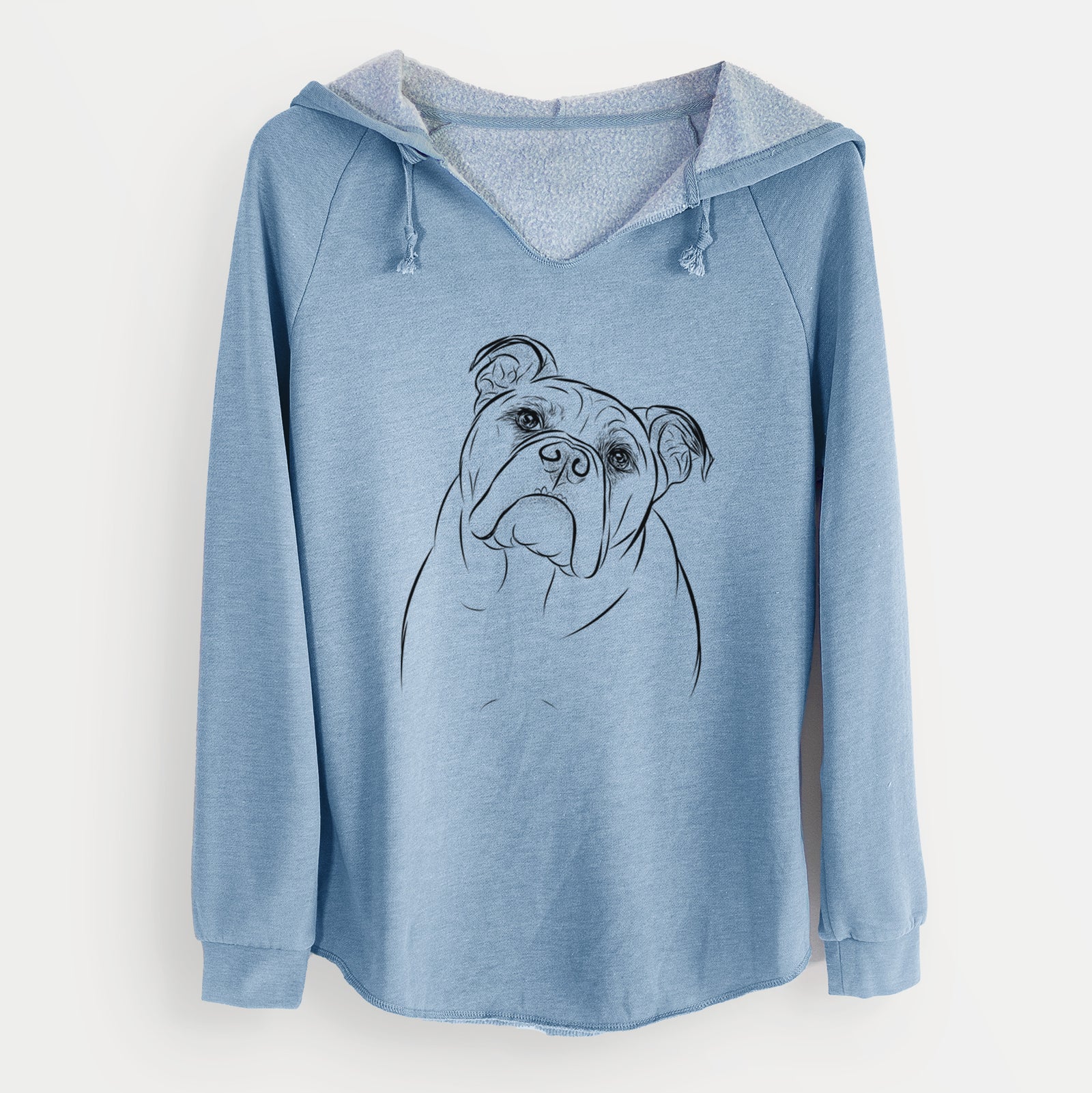 Bare Sir Louis the English Bulldog - Cali Wave Hooded Sweatshirt