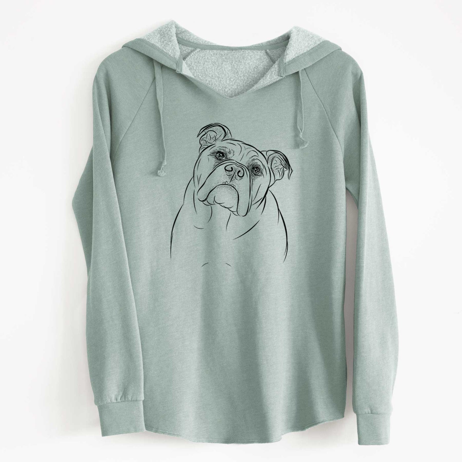 Bare Sir Louis the English Bulldog - Cali Wave Hooded Sweatshirt
