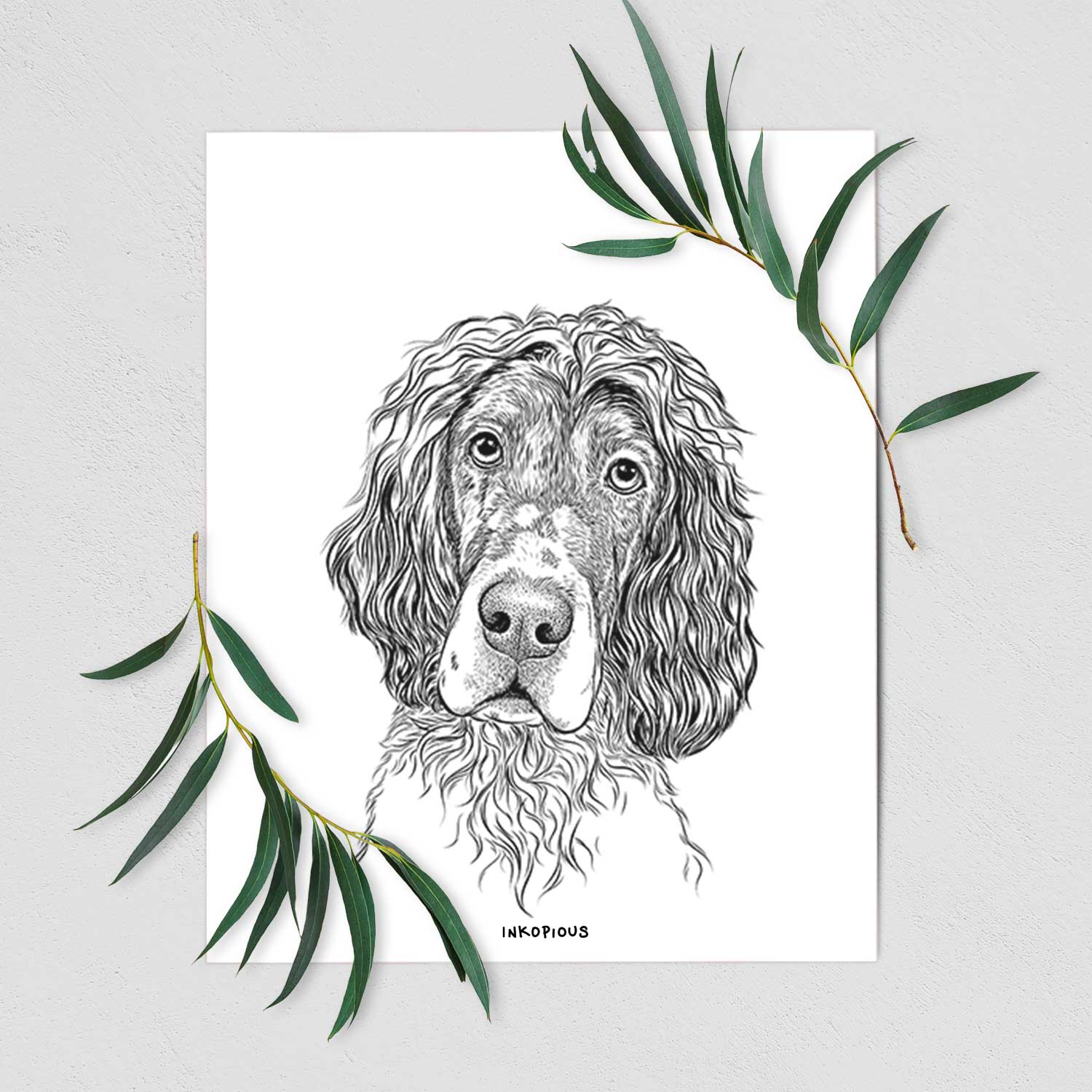 Sir Rexford the Blue Belton English Setter Art Print