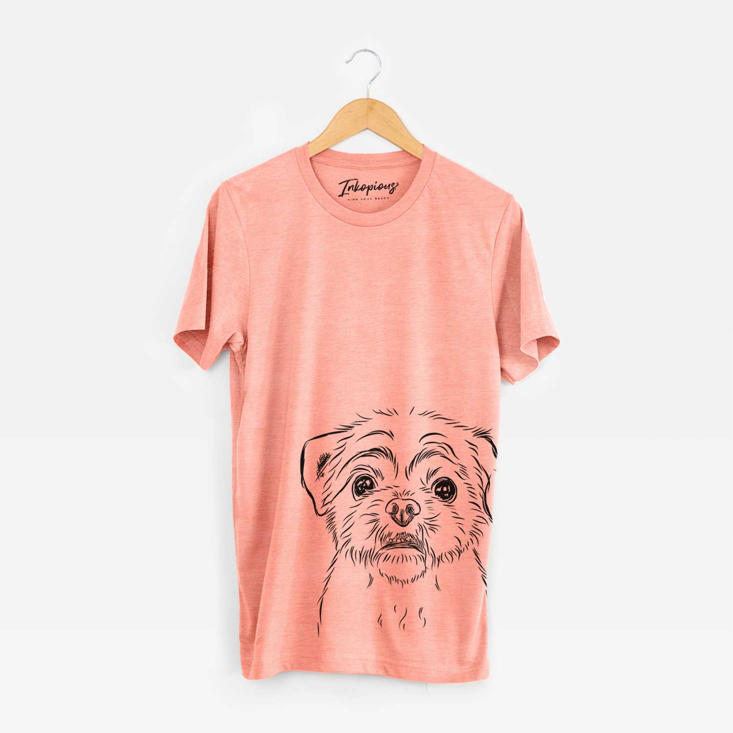 Hand-drawn sketch of Smash the Shih Tzu on a Sunset Bella Canvas Unisex Crewneck