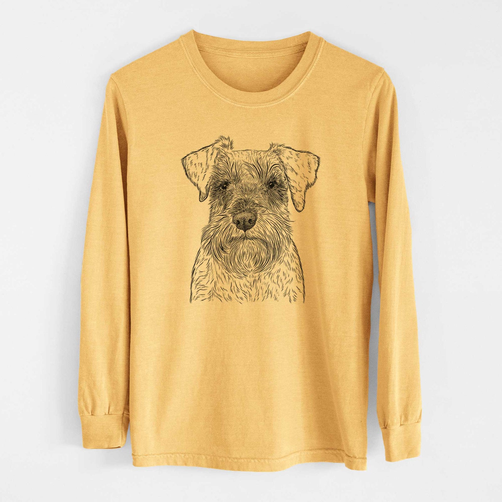 Bare Smokey the Miniature Schnauzer - Heavyweight 100% Cotton Long Sleeve
