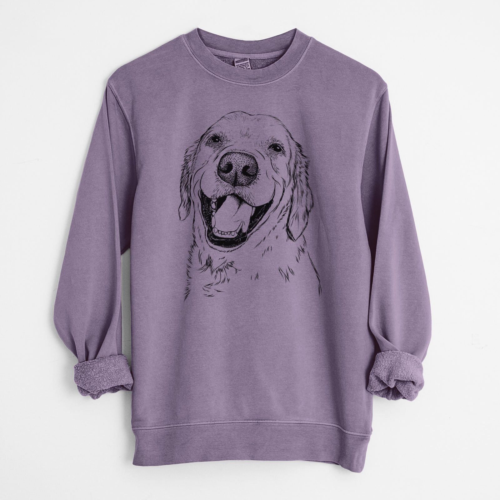Bare Spanky the Golden Retriever - Unisex Pigment Dyed Crew Sweatshirt