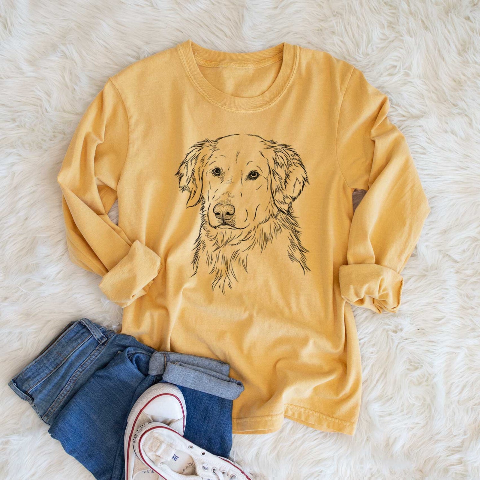 Bare Spencer the Golden Retriever - Heavyweight 100% Cotton Long Sleeve