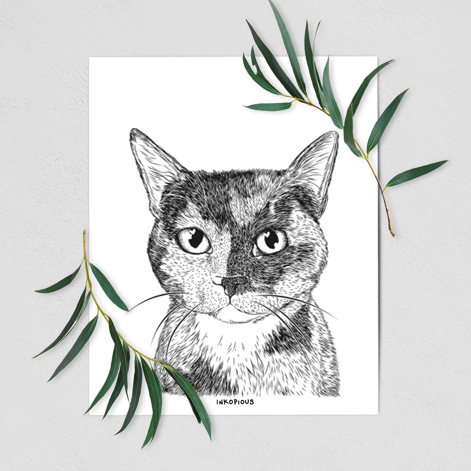 Spooky Kitty the Tortoiseshell Cat Art Print