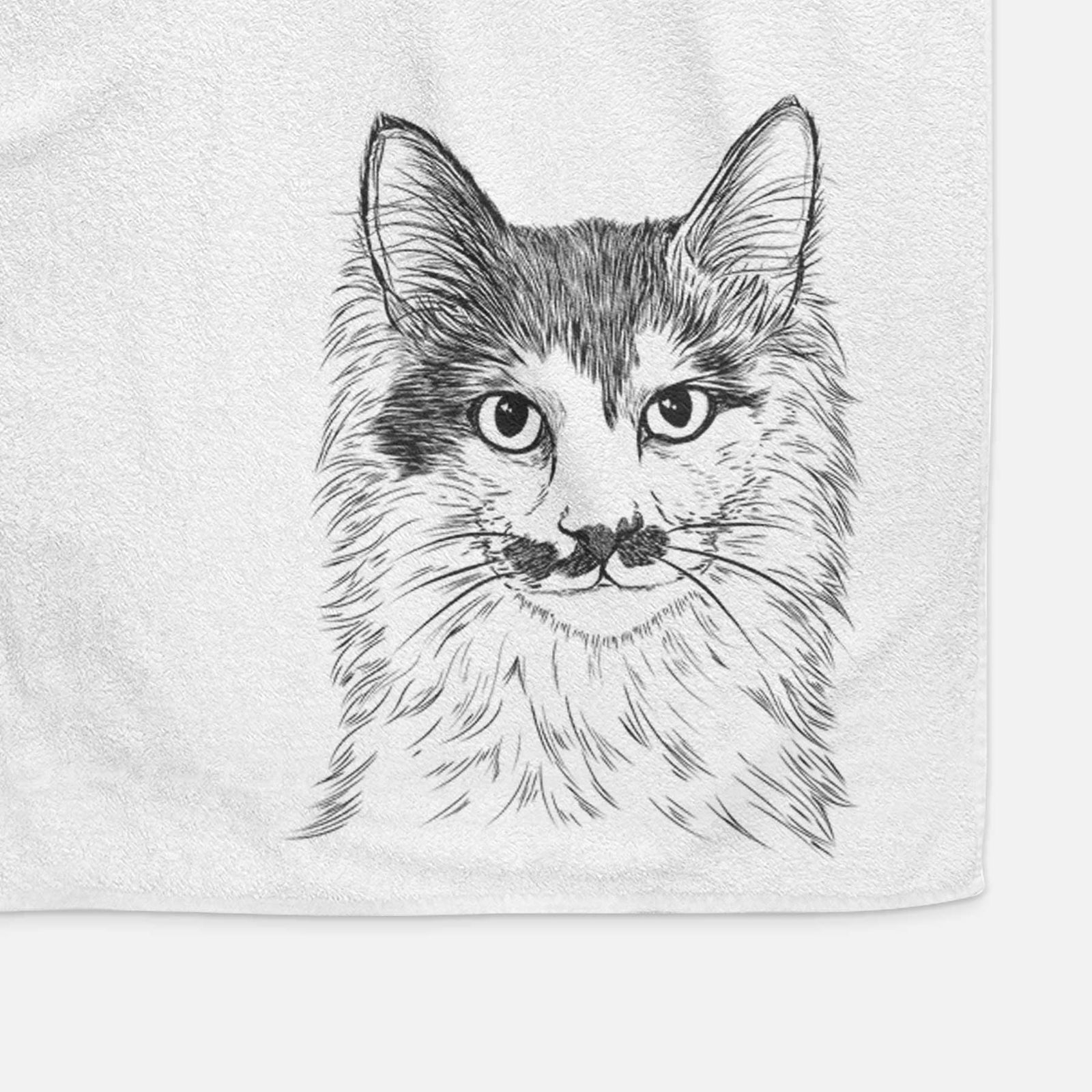 Stache the Longhaired Mustard Cat Decorative Hand Towel