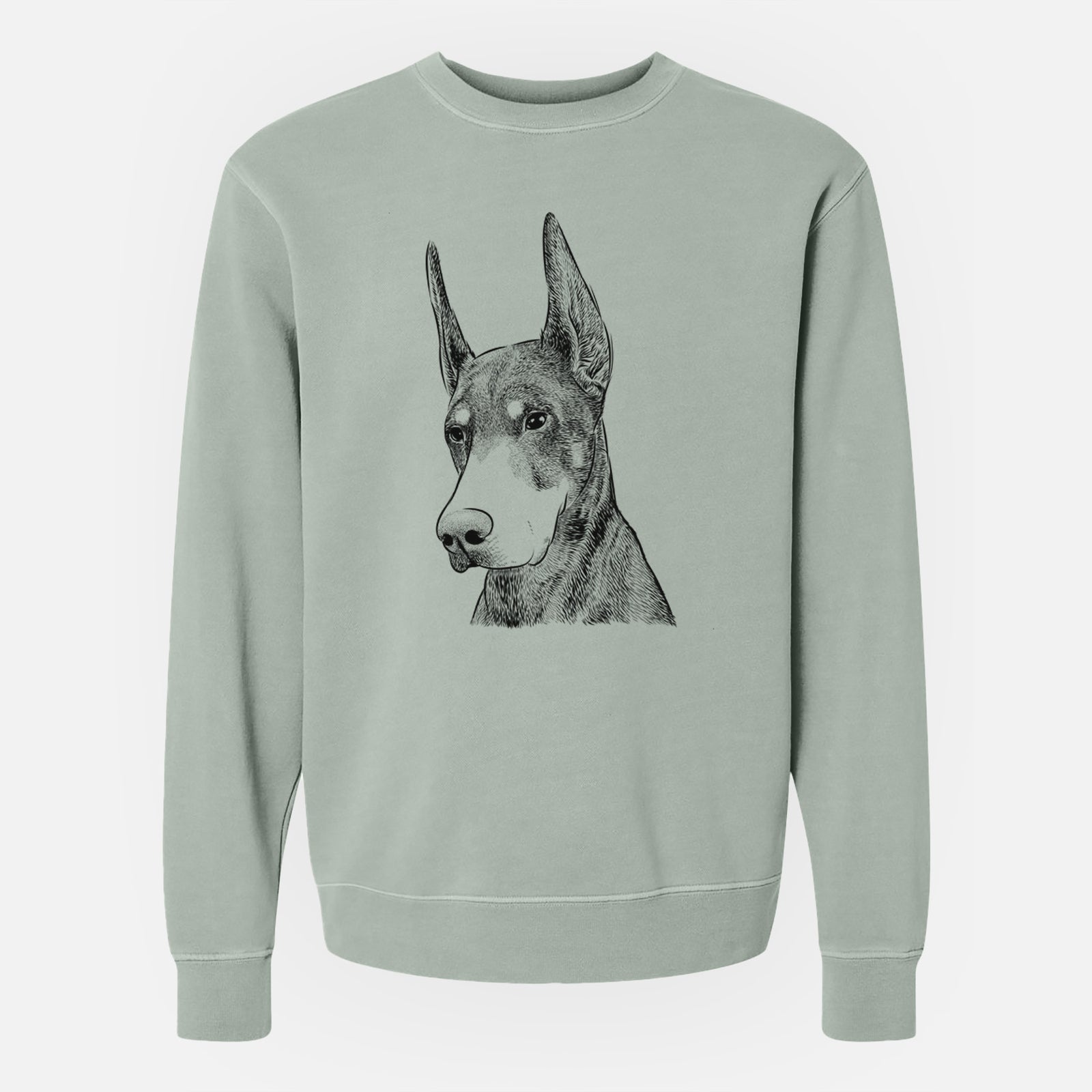 Bare Sunny the Doberman Pinscher - Unisex Pigment Dyed Crew Sweatshirt