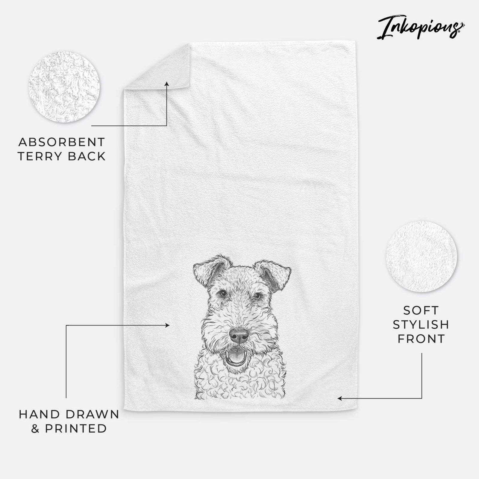 Ted the Wire Fox Terrier Decorative Hand Towel