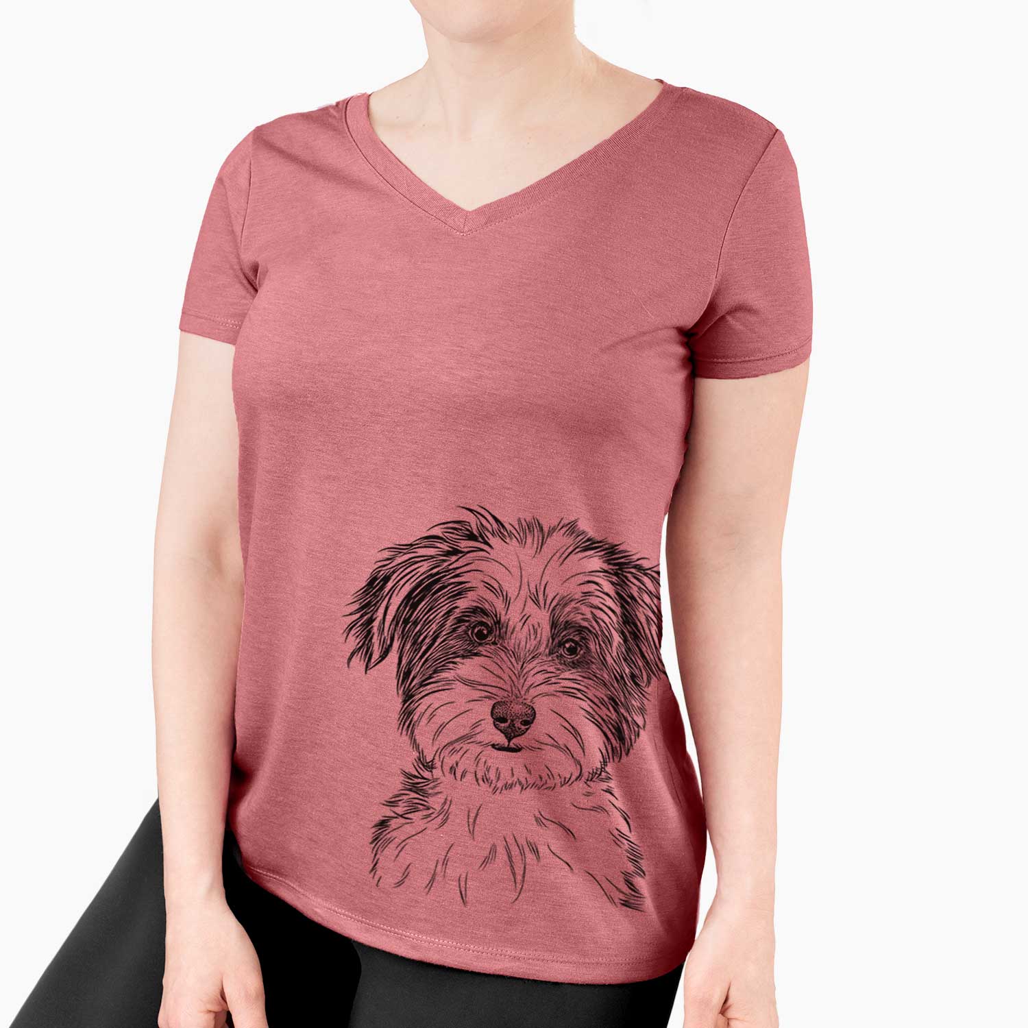 Bare Teddy the Havanese - Women's V-neck Shirt