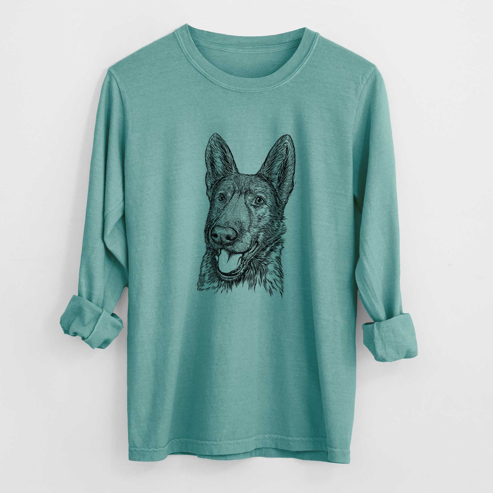 Bare Tena the German Shepherd - Heavyweight 100% Cotton Long Sleeve
