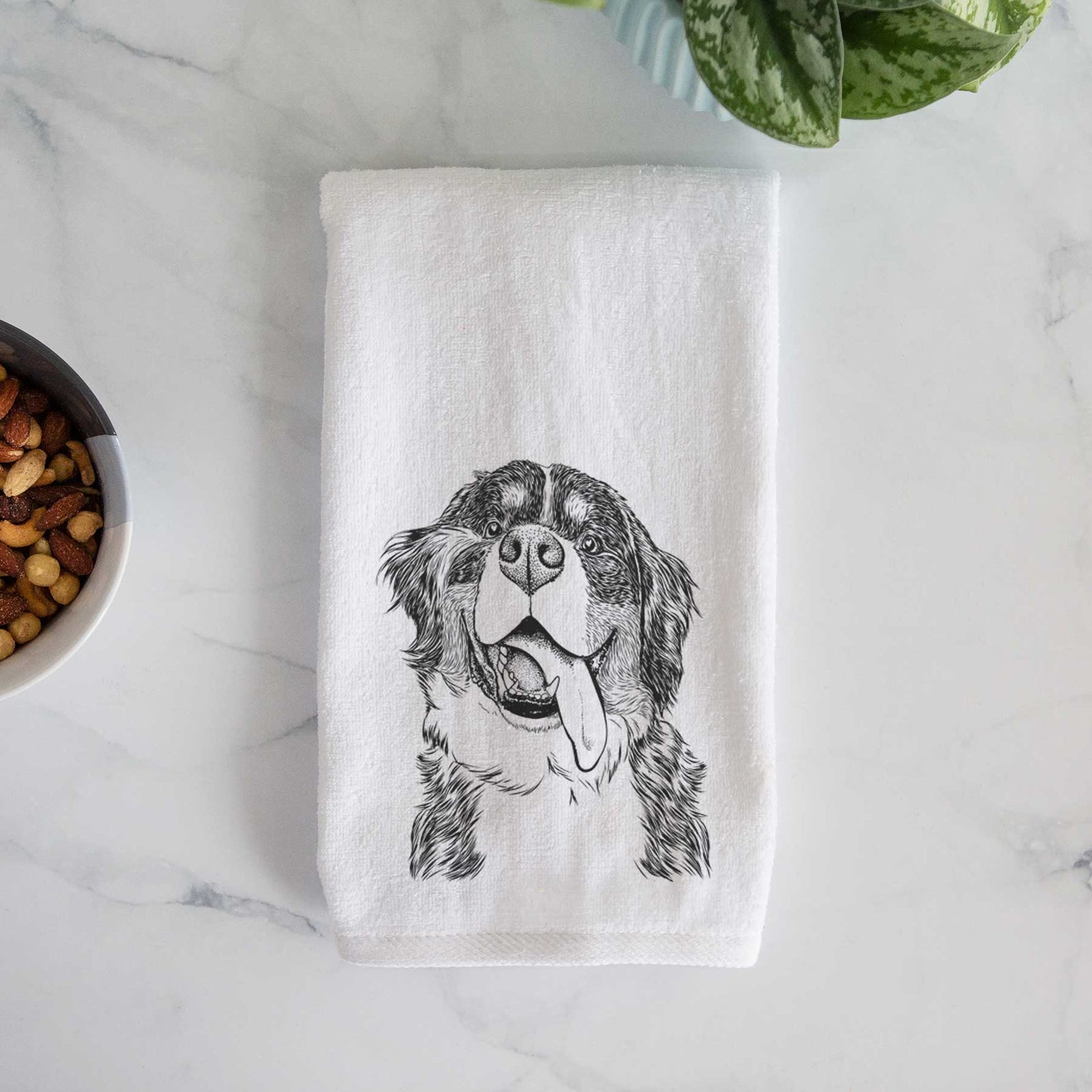 Theo the Bernese Mountain Dog Decorative Hand Towel