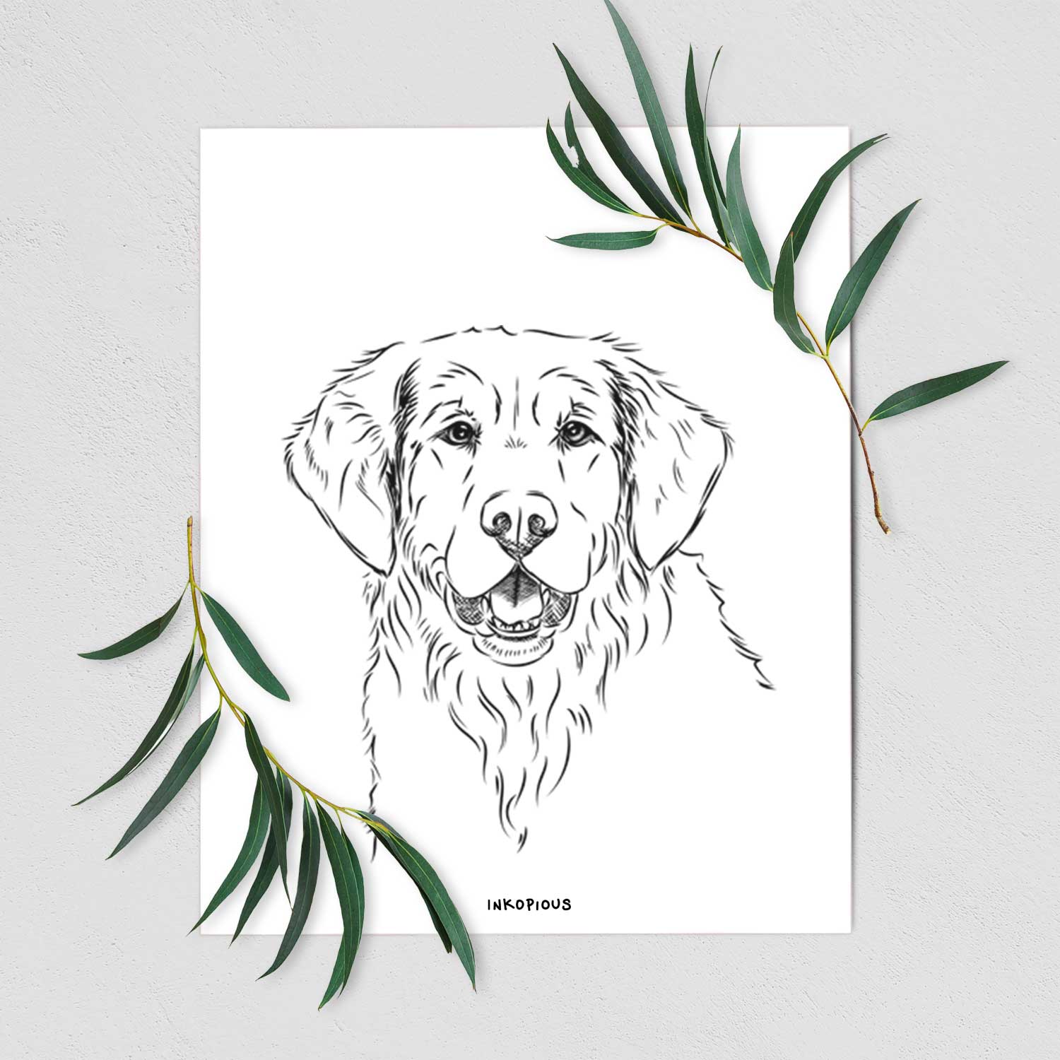 Toby the Golden Retriever Art Print