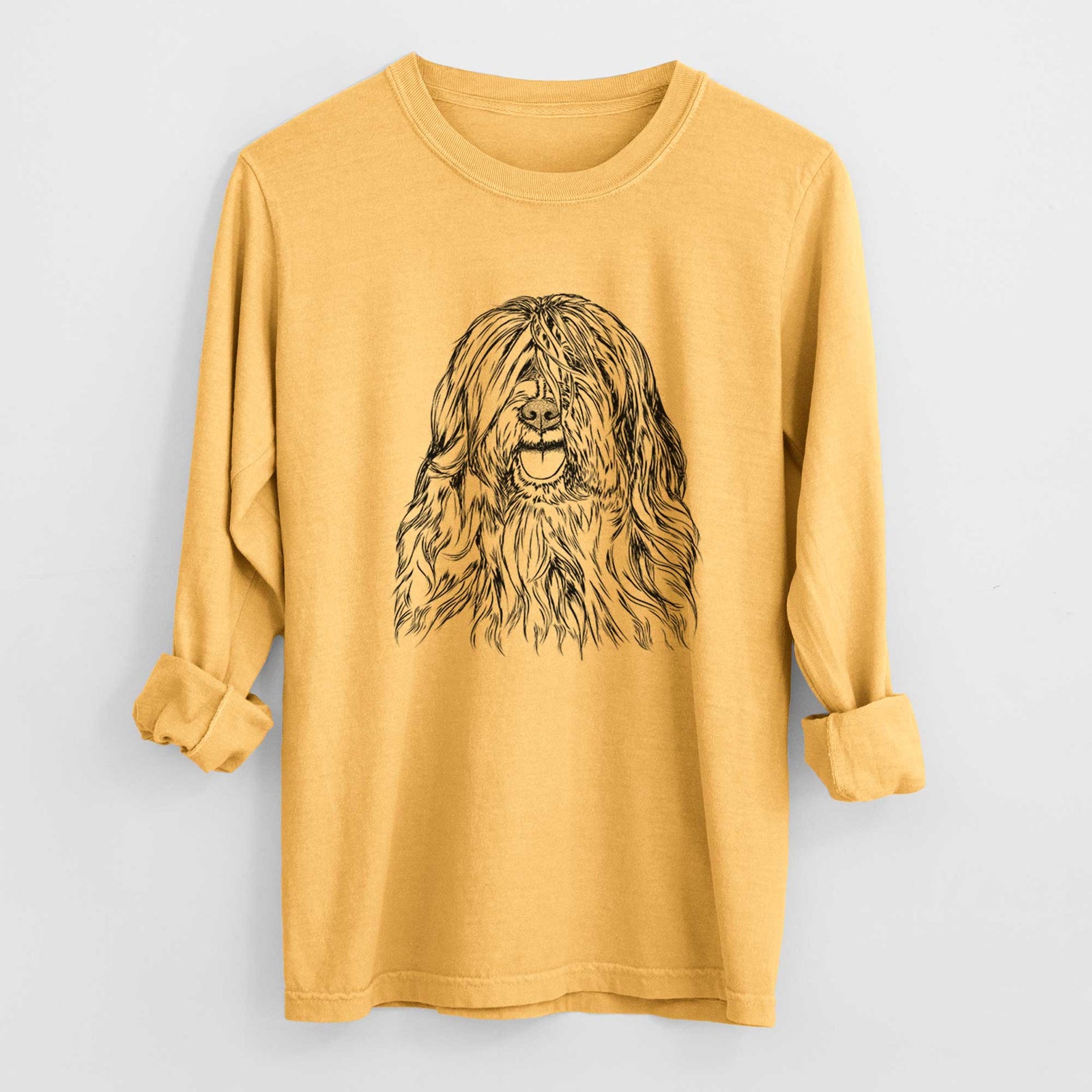 Bare Trinket the Tibetan Terrier - Heavyweight 100% Cotton Long Sleeve
