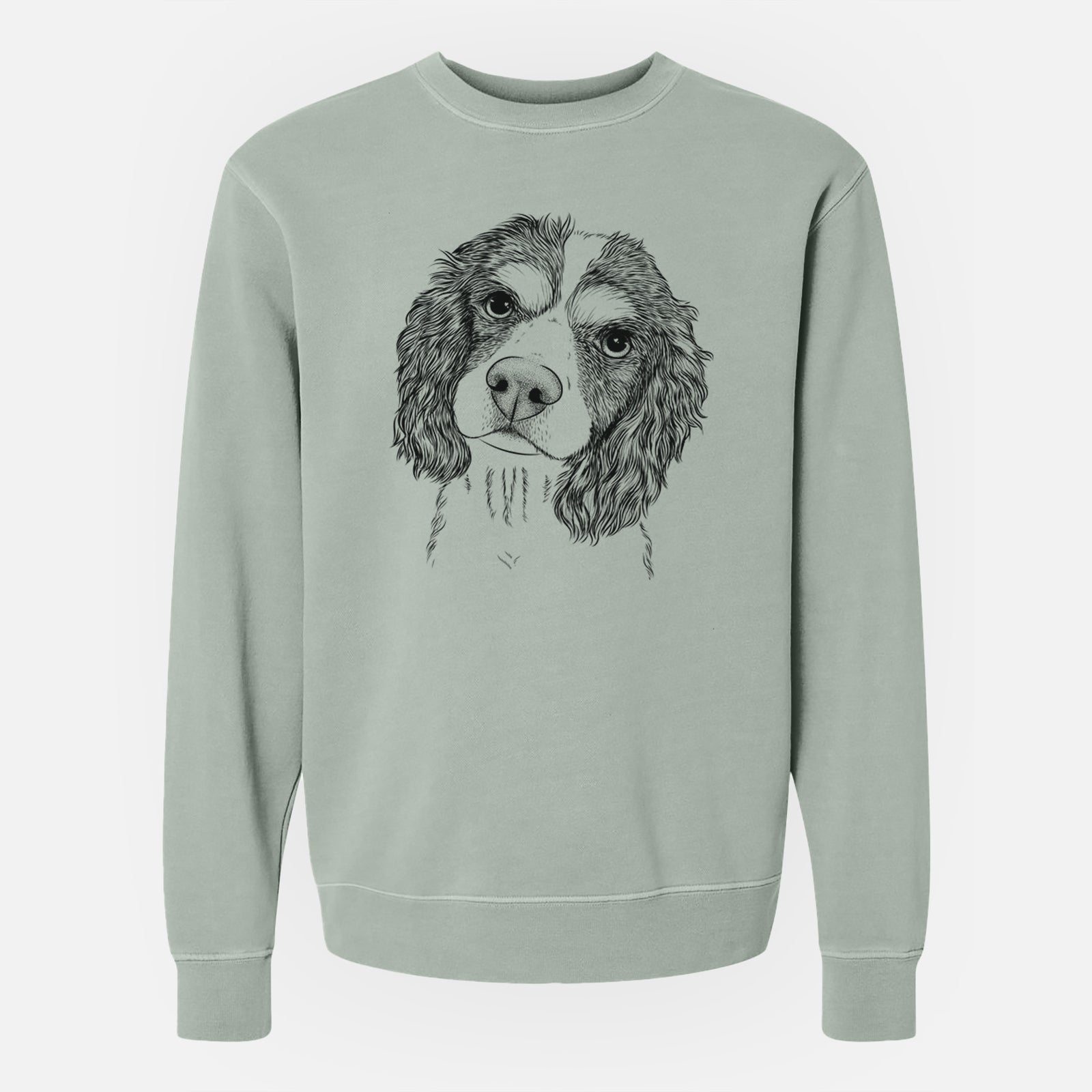 Bare Truman the Cavalier King Charles Spaniel - Unisex Pigment Dyed Crew Sweatshirt