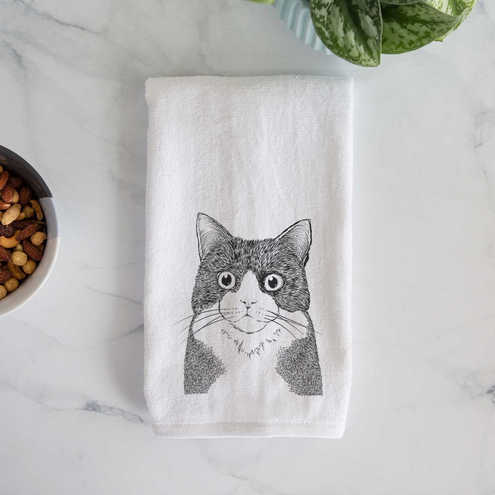 Tux the Tuxedo Cat Decorative Hand Towel