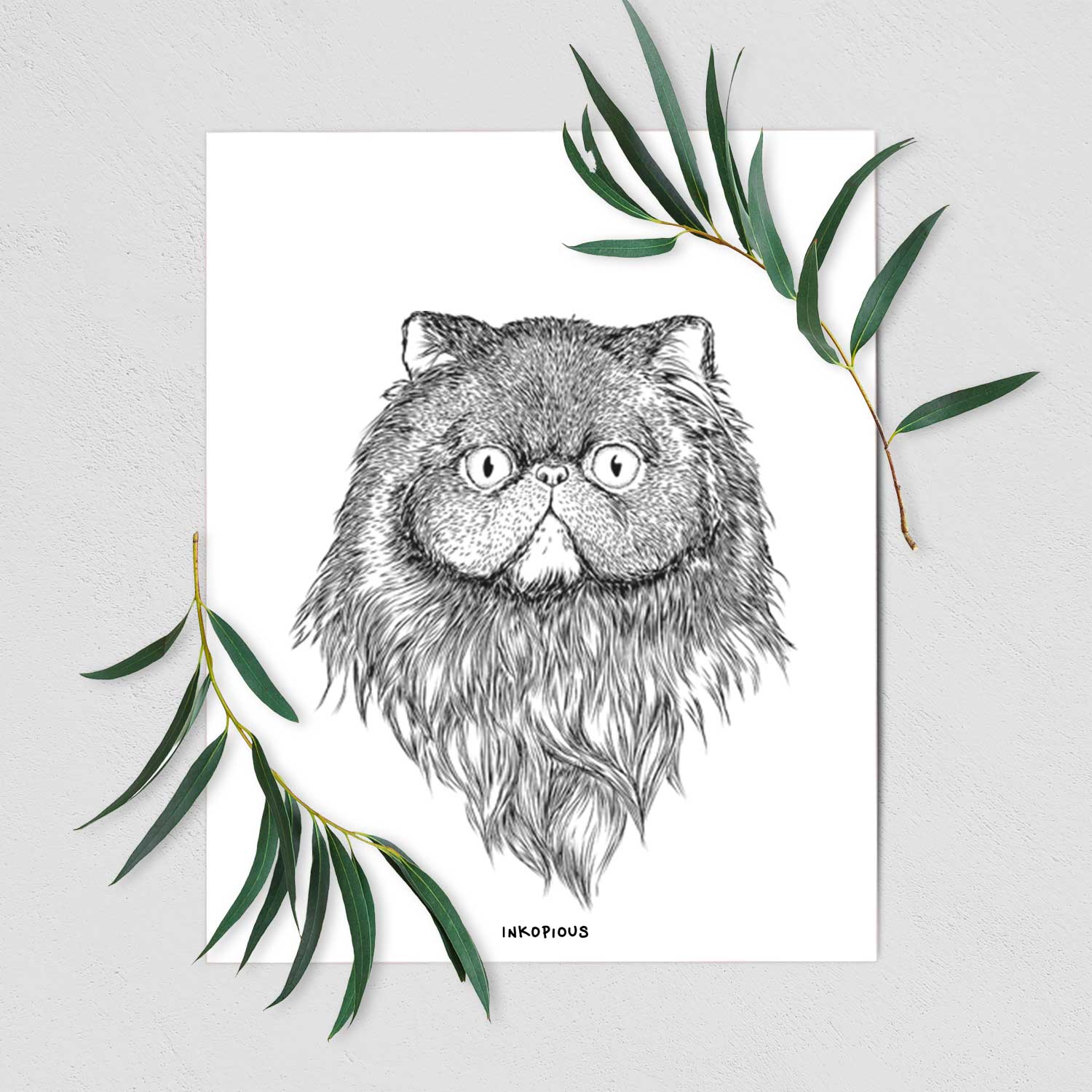 Vader the Persian Cat Art Print