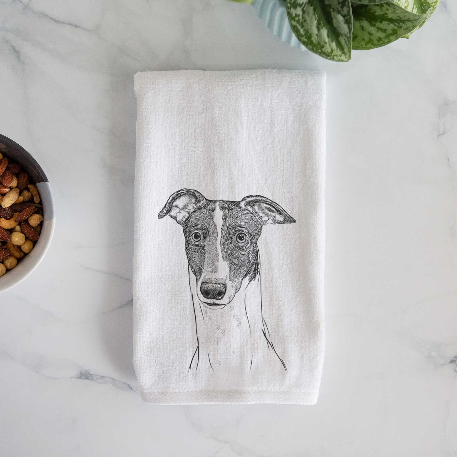 Vyncent the Greyhound Decorative Hand Towel