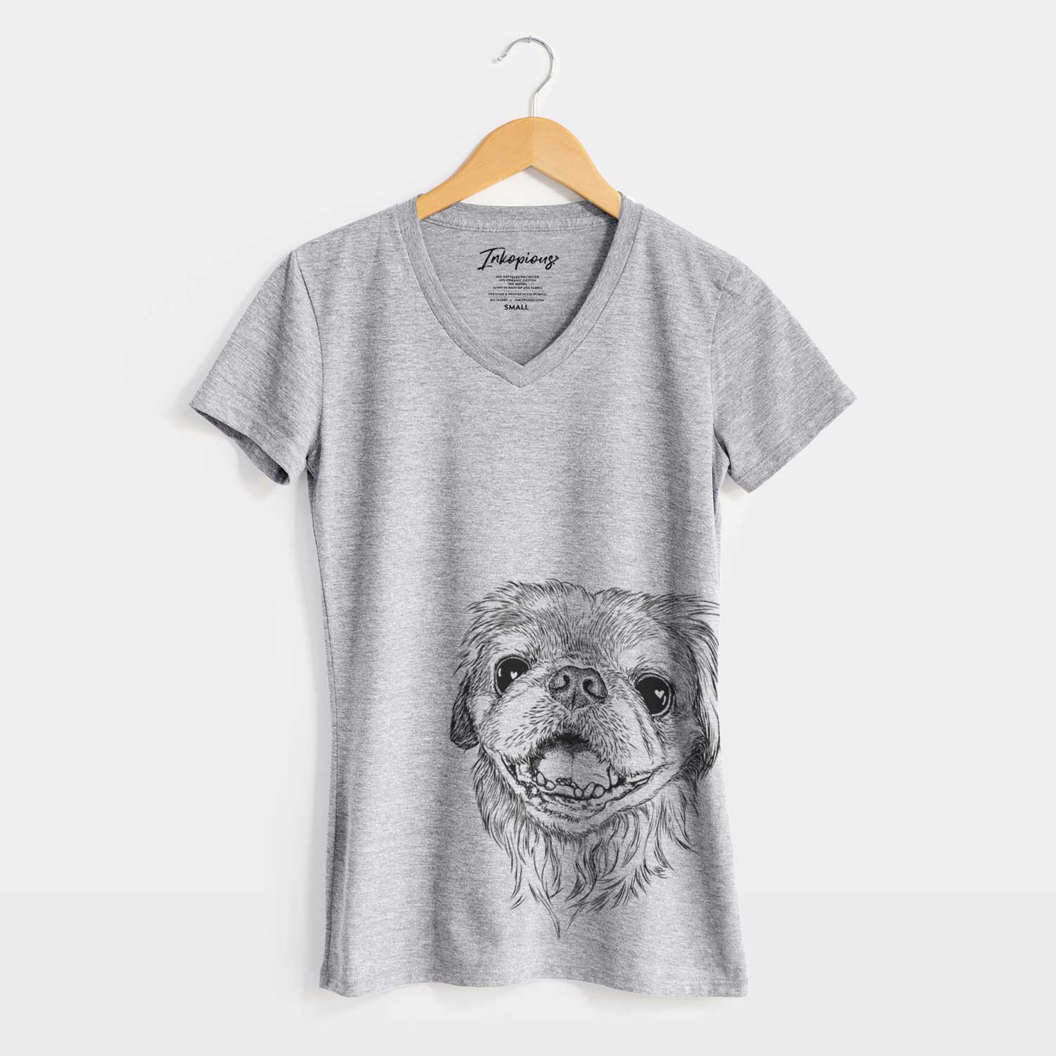 Bare Wally the Pekingese - Women's V-neck Shirt