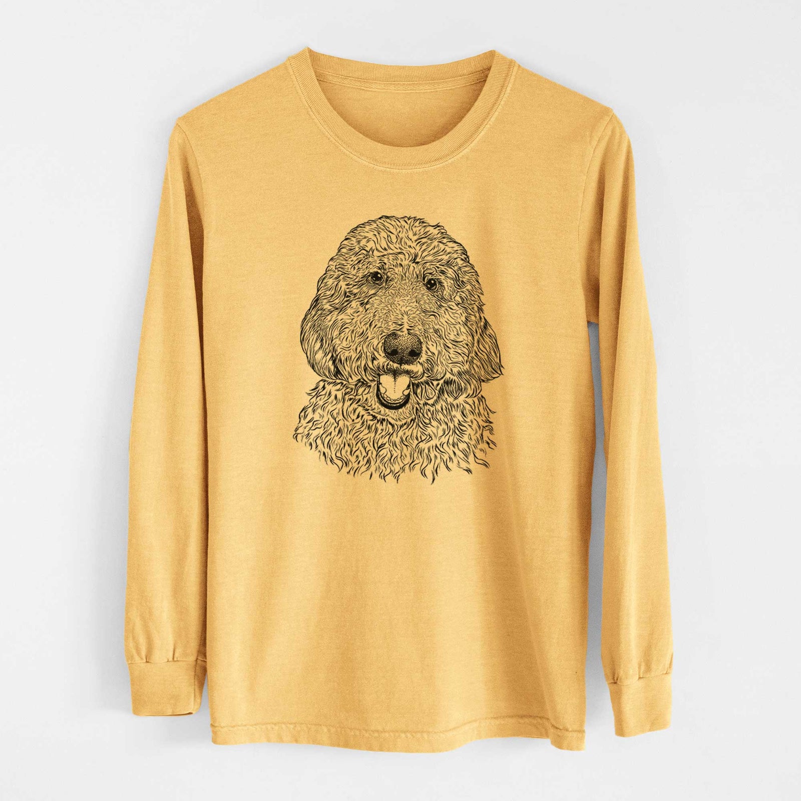 Bare Whisper the Goldendoodle - Heavyweight 100% Cotton Long Sleeve
