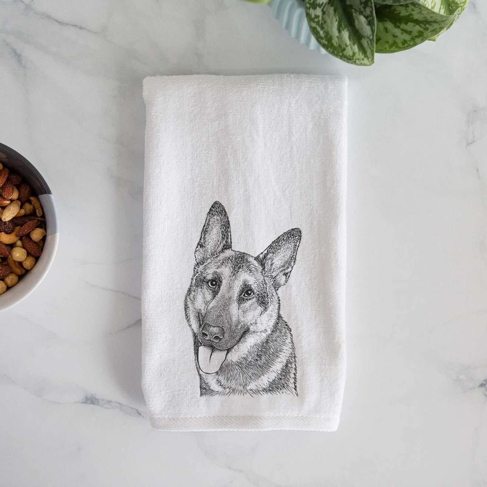 Whitaker the German Shepherd Decorative Hand Towel