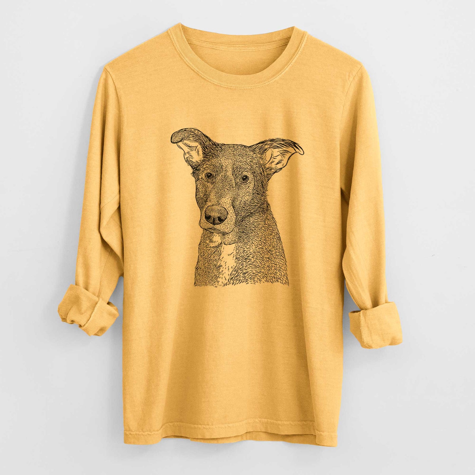 Bare Wilbur the Shepherd Mix - Heavyweight 100% Cotton Long Sleeve