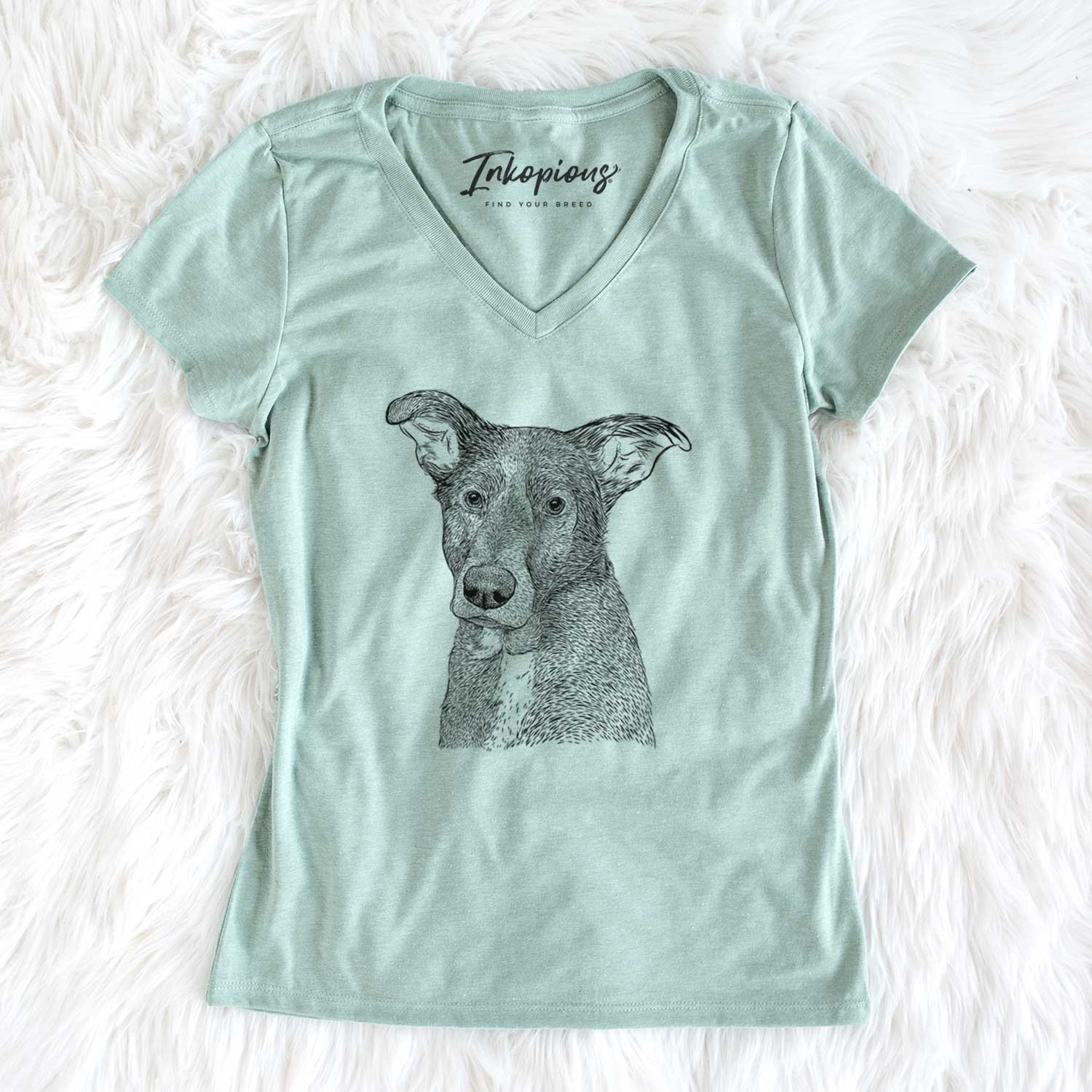Bare Wilbur the Shepherd Mix - Women's V-neck Shirt