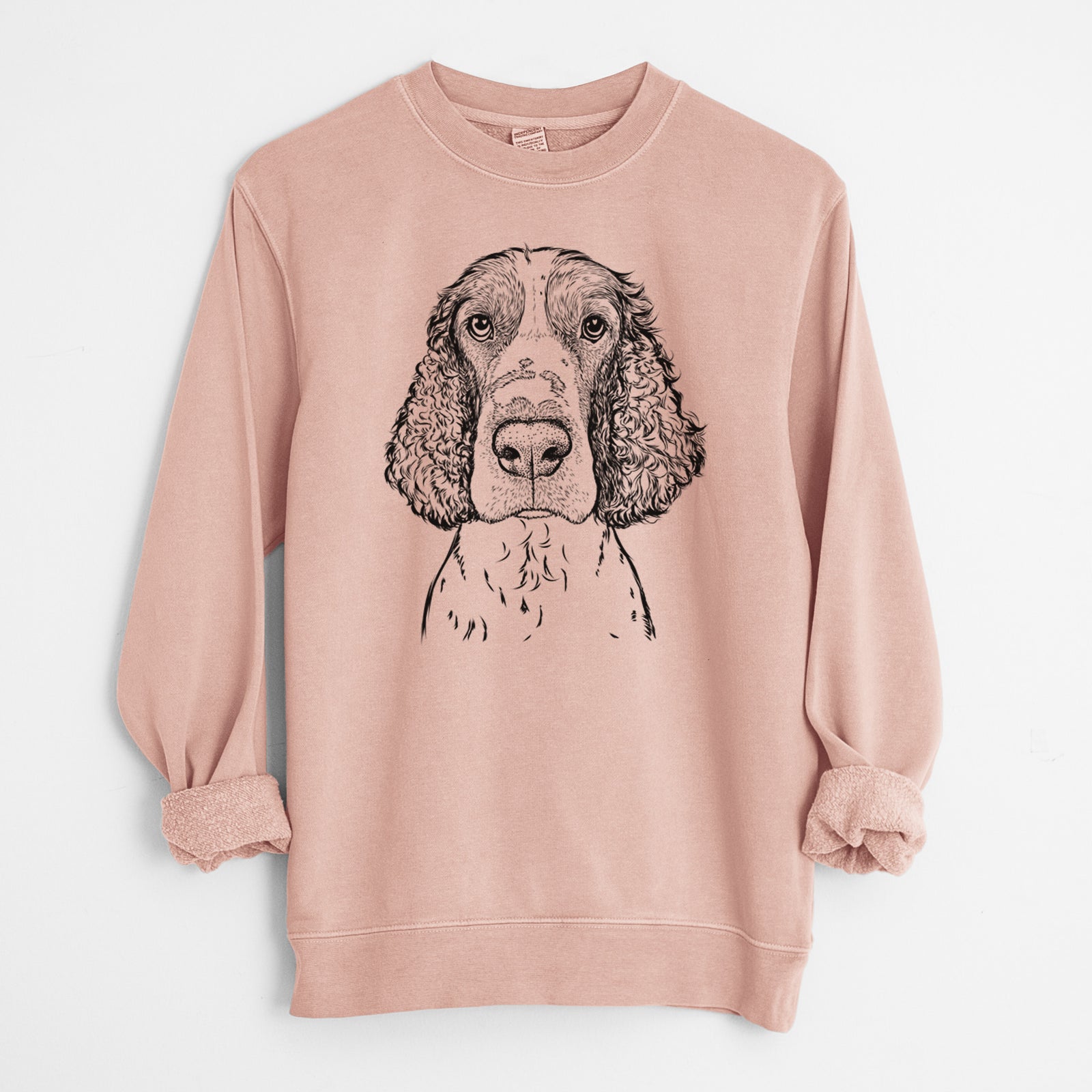 Bare Wilbur the English Springer Spaniel - Unisex Pigment Dyed Crew Sweatshirt
